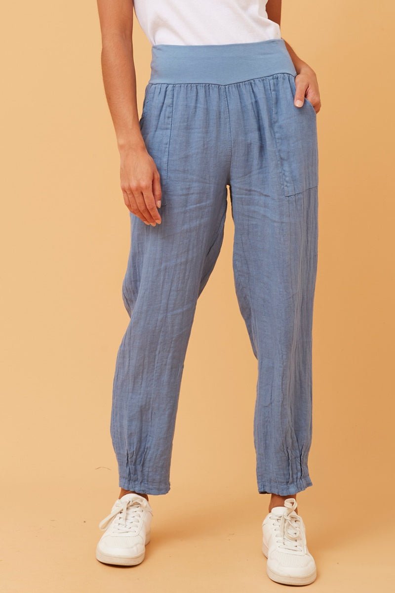 Finn Linen Pants (Denim) - Something For Me​​