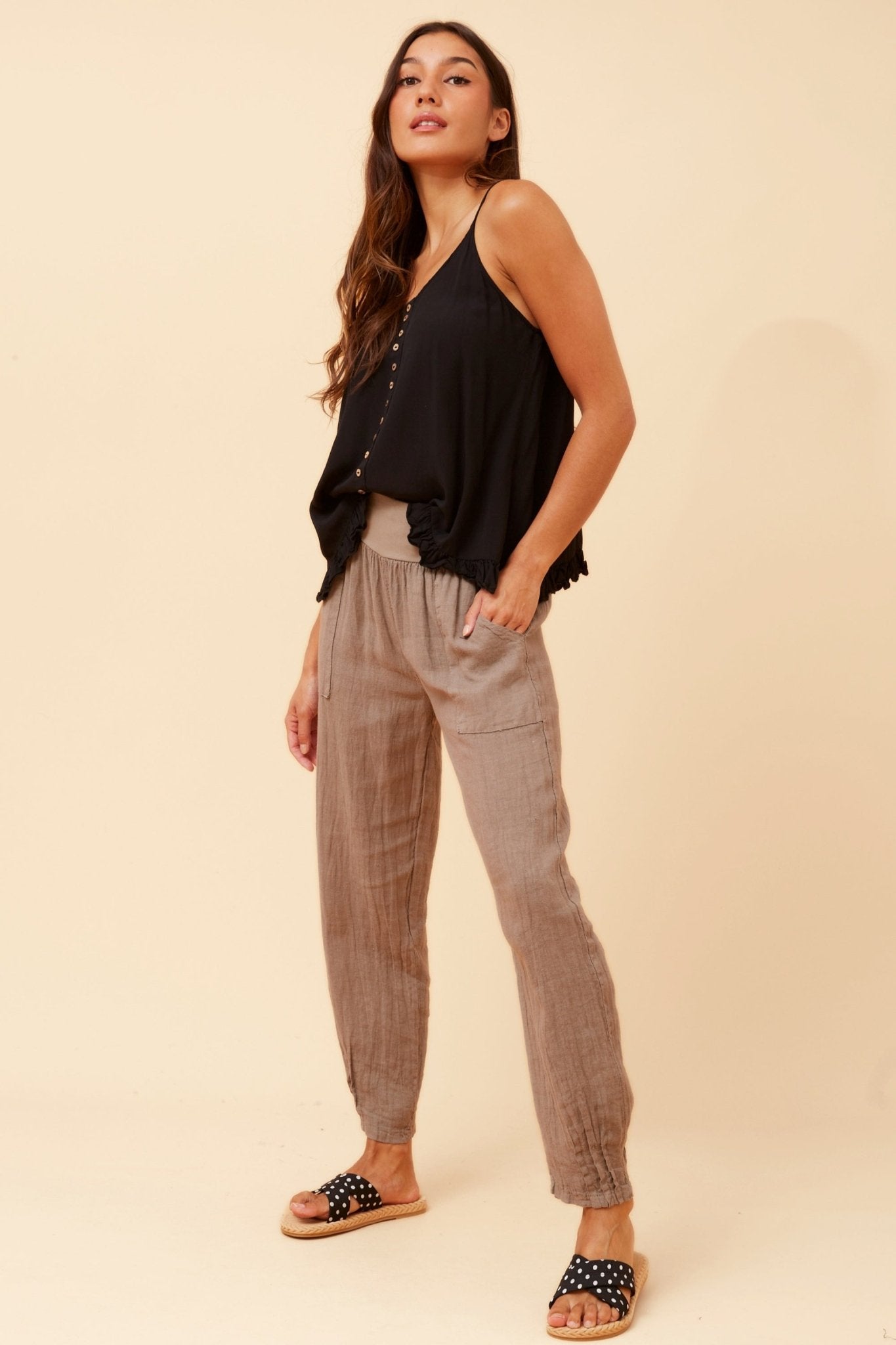 Finn Linen Pants (Fango) - Something For Me​​