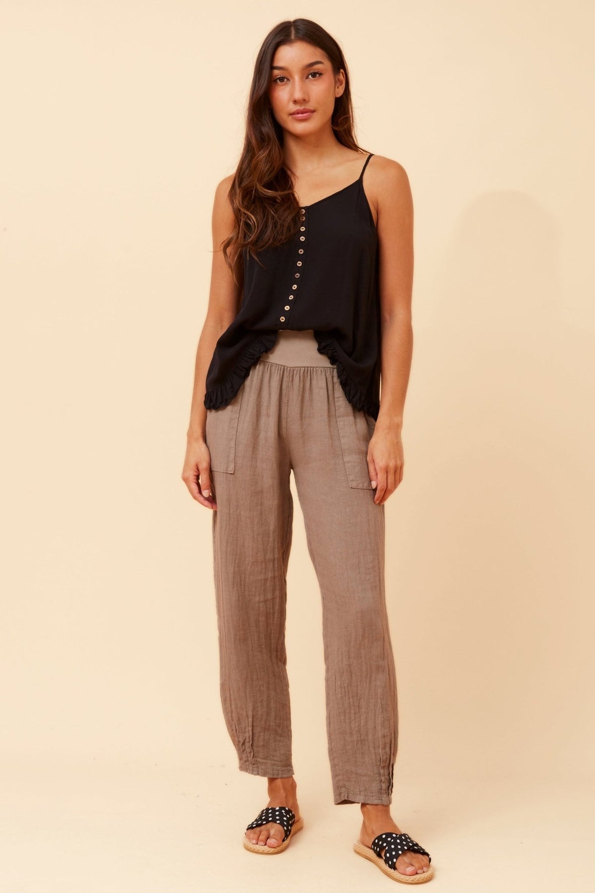 Finn Linen Pants (Fango) - Something For Me​​