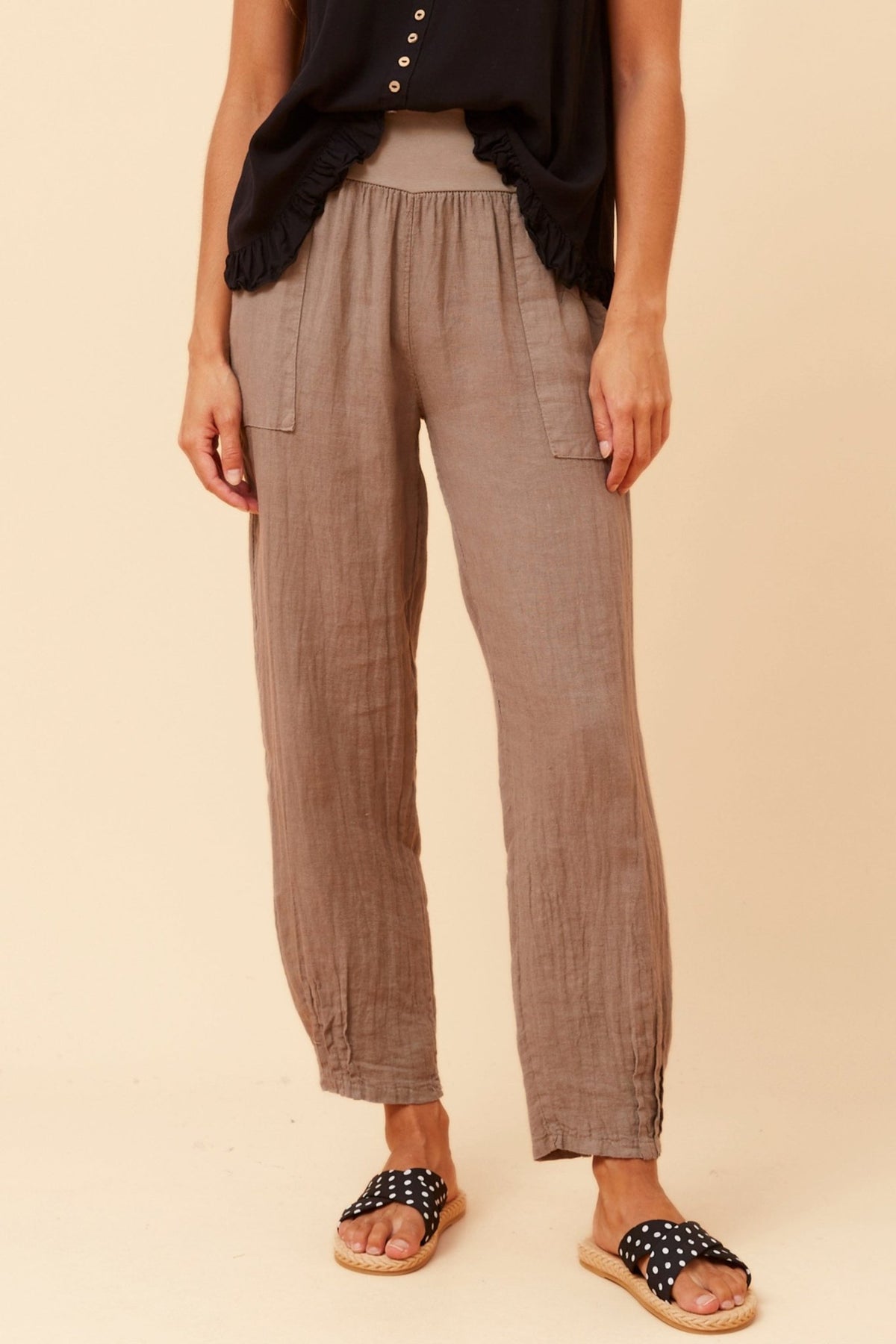Finn Linen Pants (Fango) - Something For Me​​