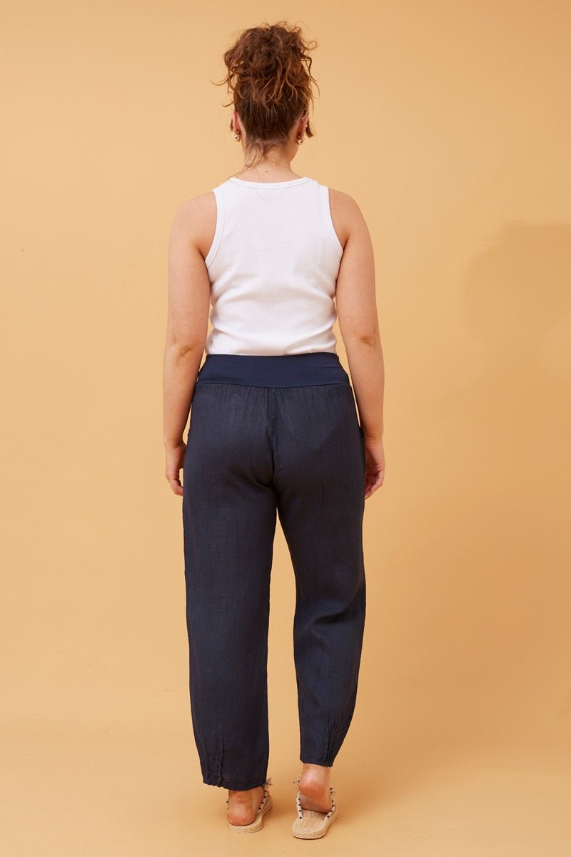 Finn Linen Pants (Navy) - Something For Me​​