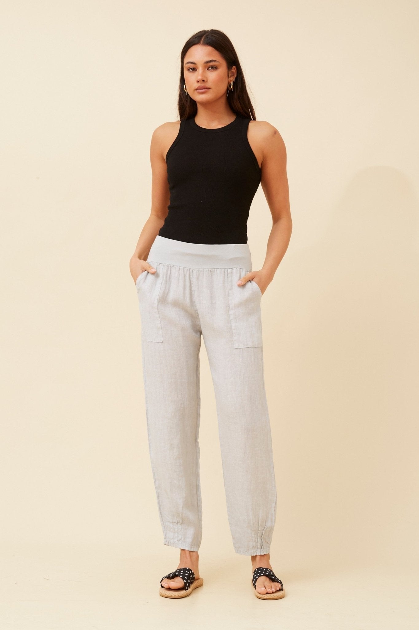 Finn Linen Pants (Perla) - Something For Me​​