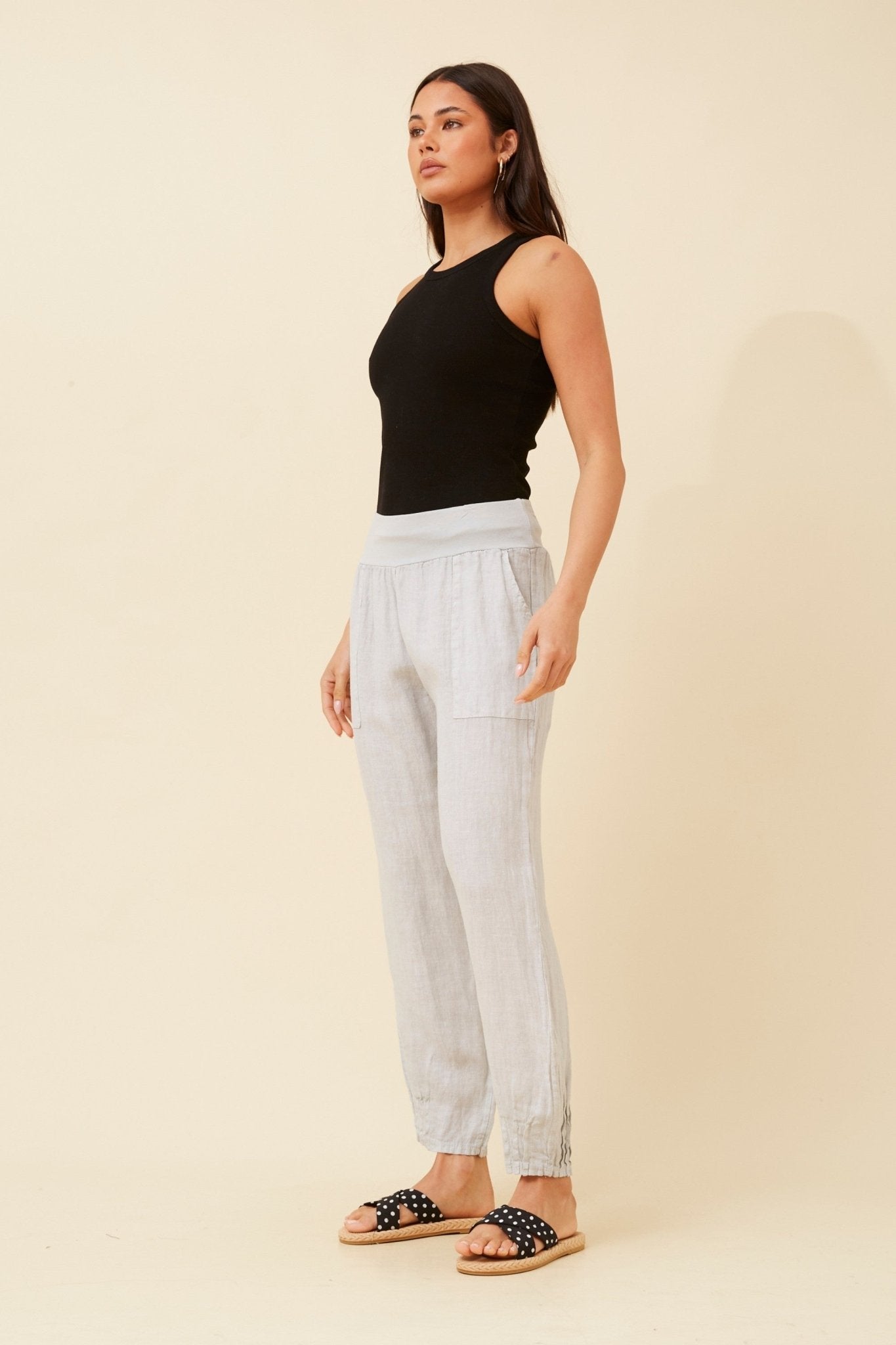 Finn Linen Pants (Perla) - Something For Me​​