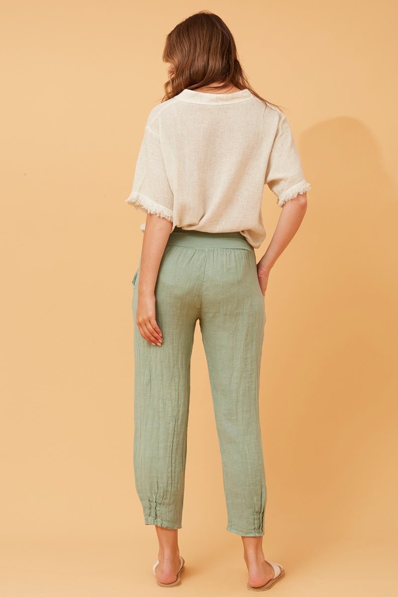 Finn Linen Pants (Sage) - Something For Me​​