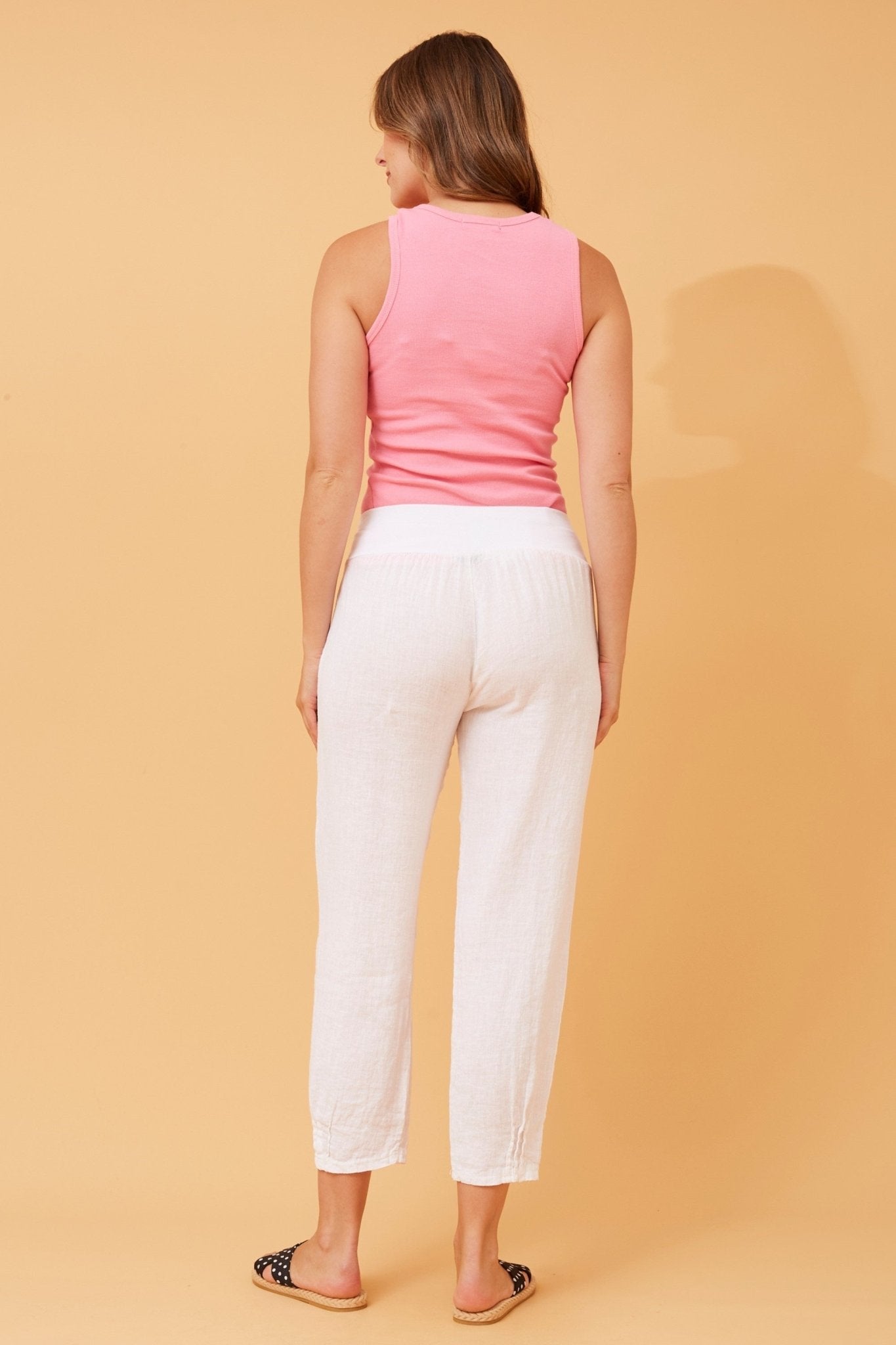 Finn Linen Pants (White) - Something For Me​​