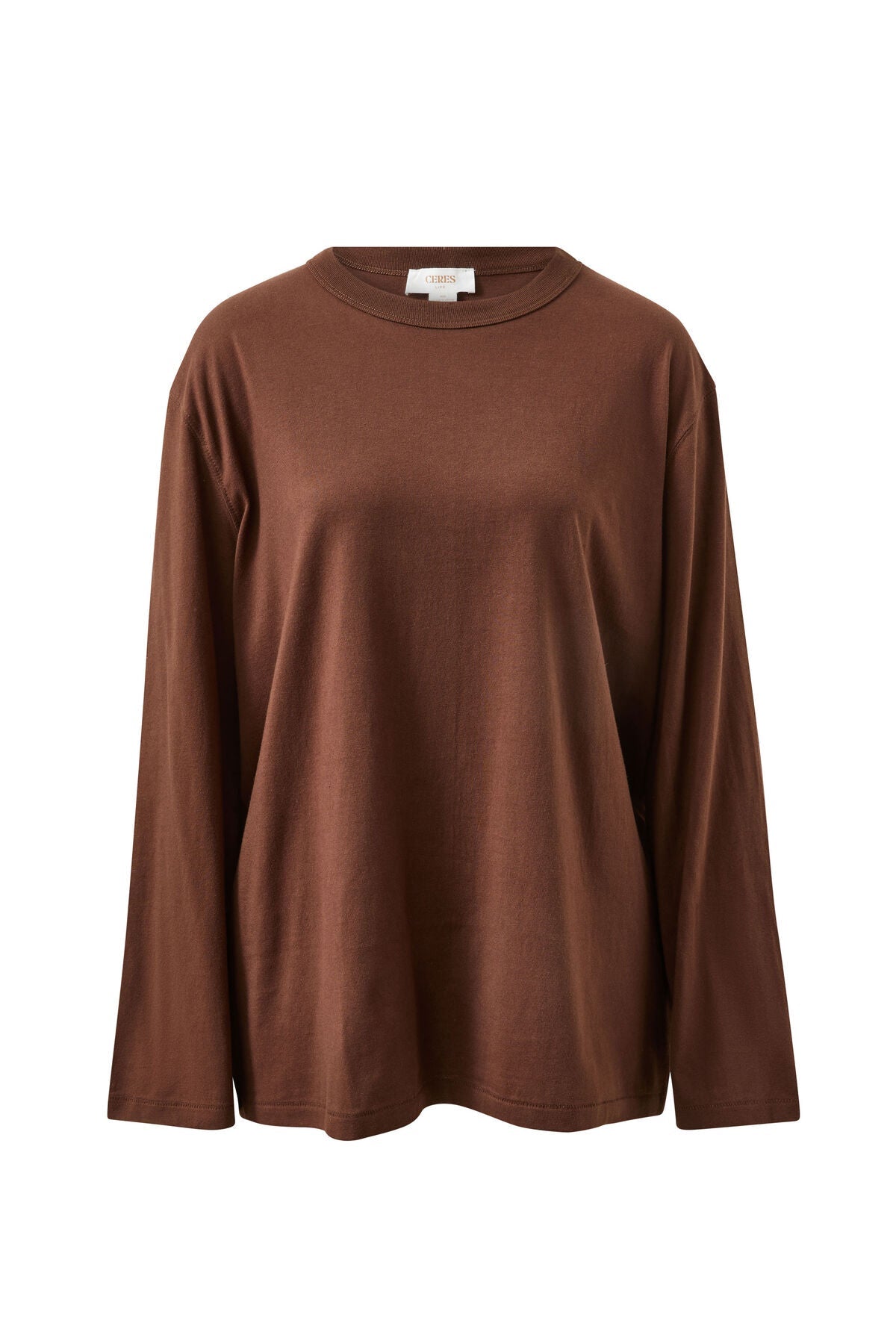 Finn Oversized Long Sleeve Tee (Chocolate) - Something For Me​​