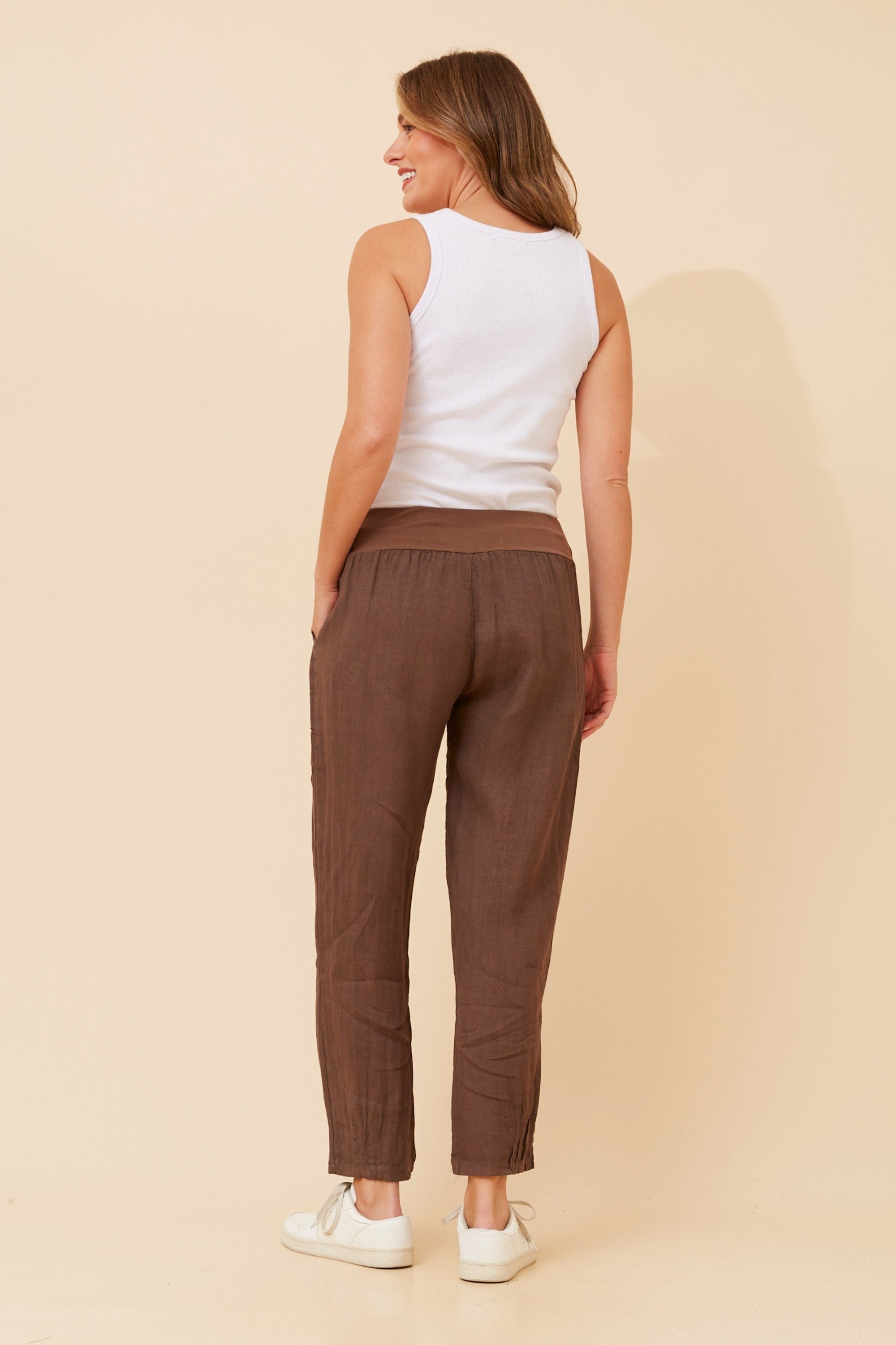 Finn Linen Pants (Bitter Chocolate)