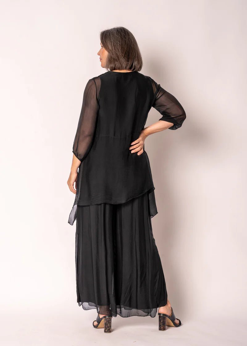 Floren Silk Top (Onyx) - Something For Me​​