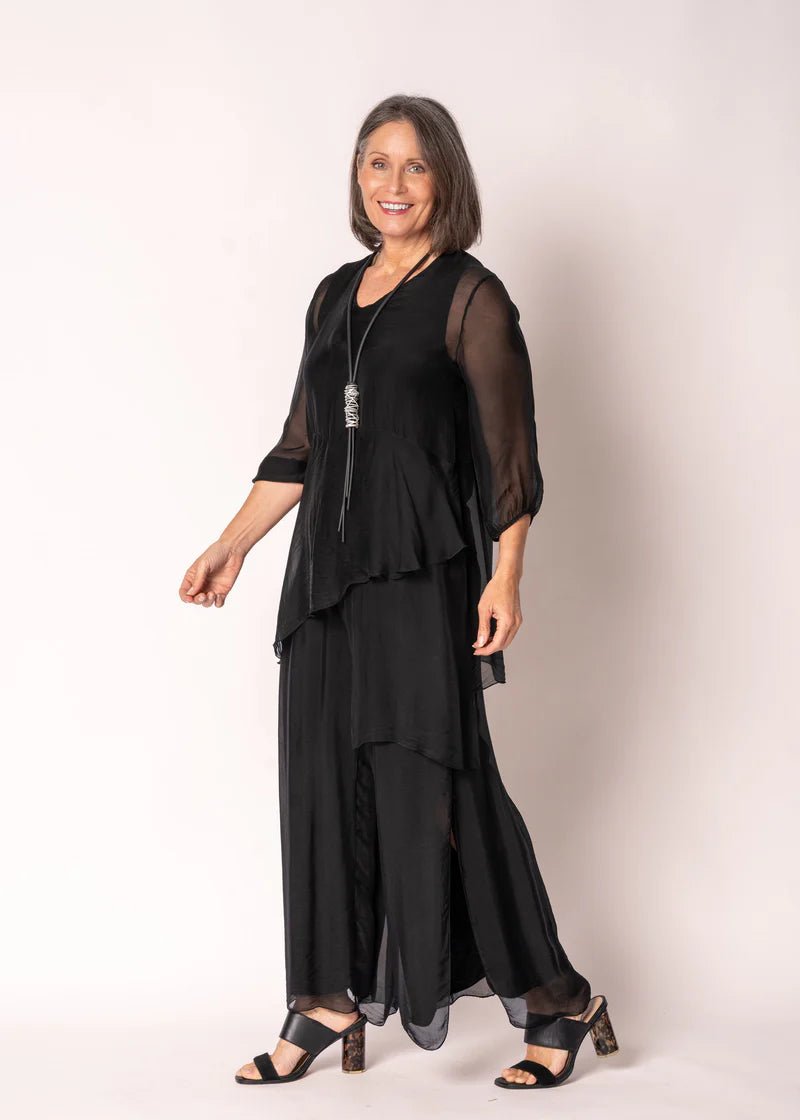 Floren Silk Top (Onyx) - Something For Me​​