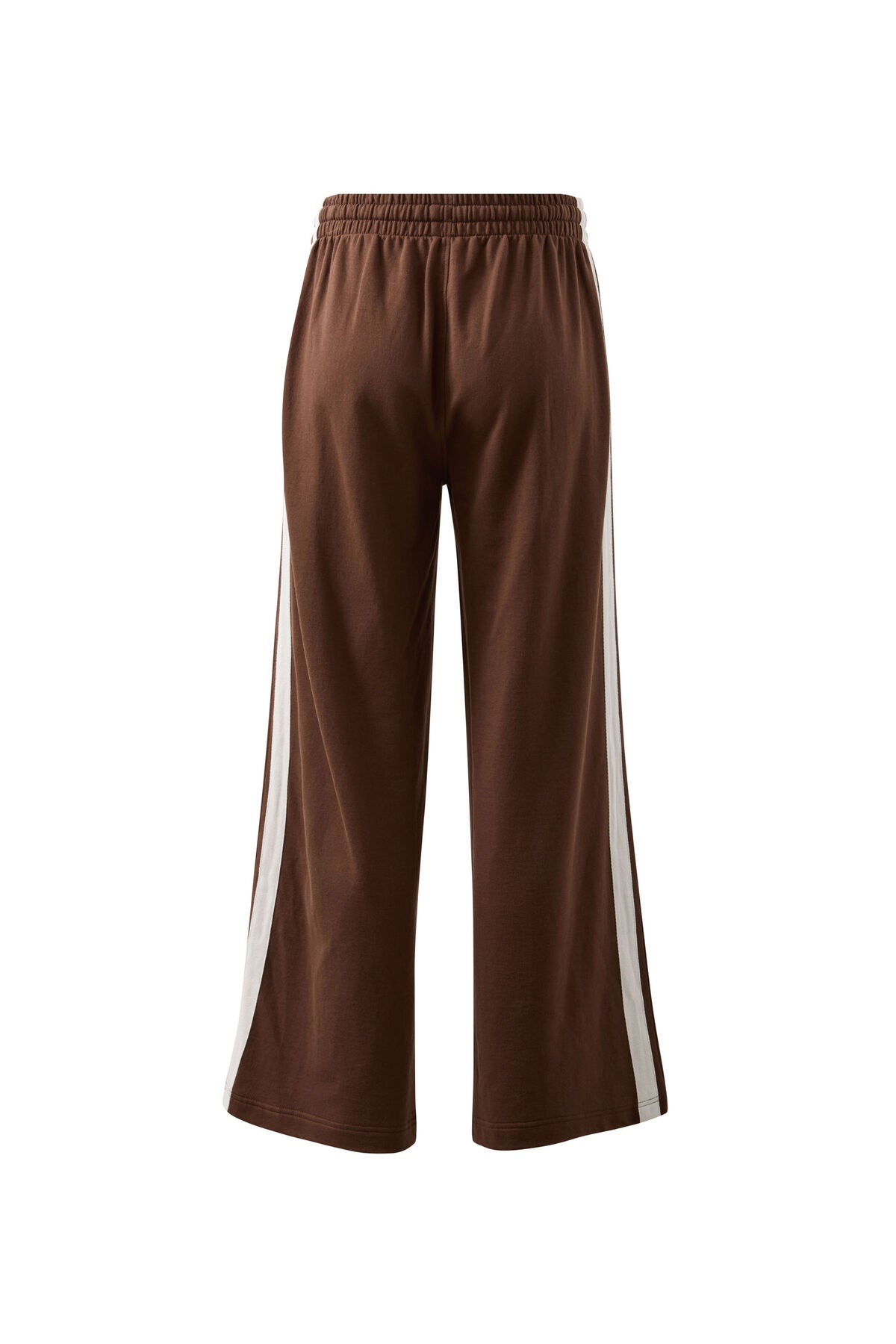 Gigi Wide Leg Terry Trackpant (Chocolate Side Stripe) - Something For Me​​