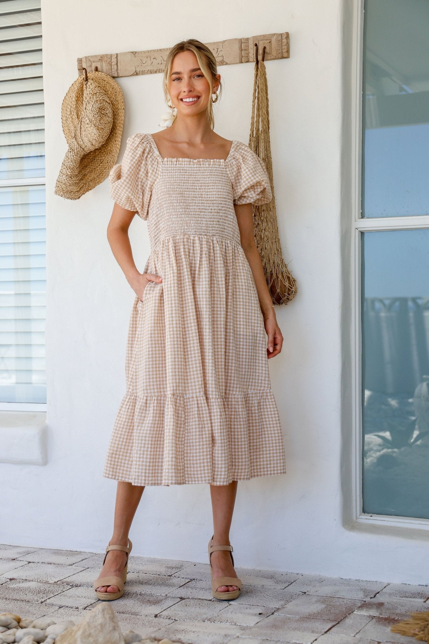 Grace Dress (Latte/White) - Something For Me​​