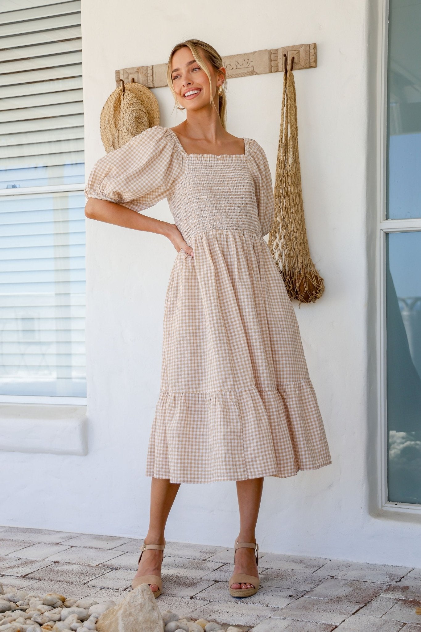 Grace Dress (Latte/White) - Something For Me​​