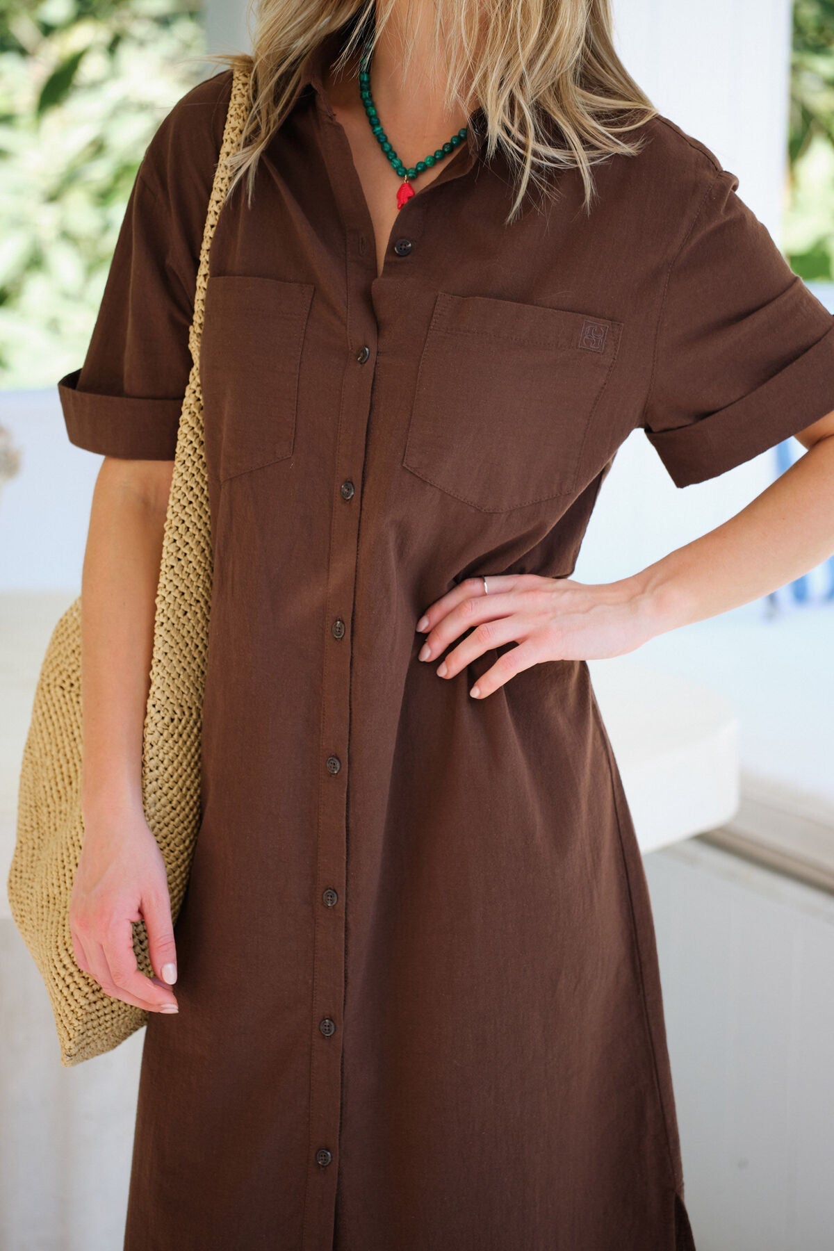 Hanna Midi Shirt Dress (Chocolate) - Something For Me​​