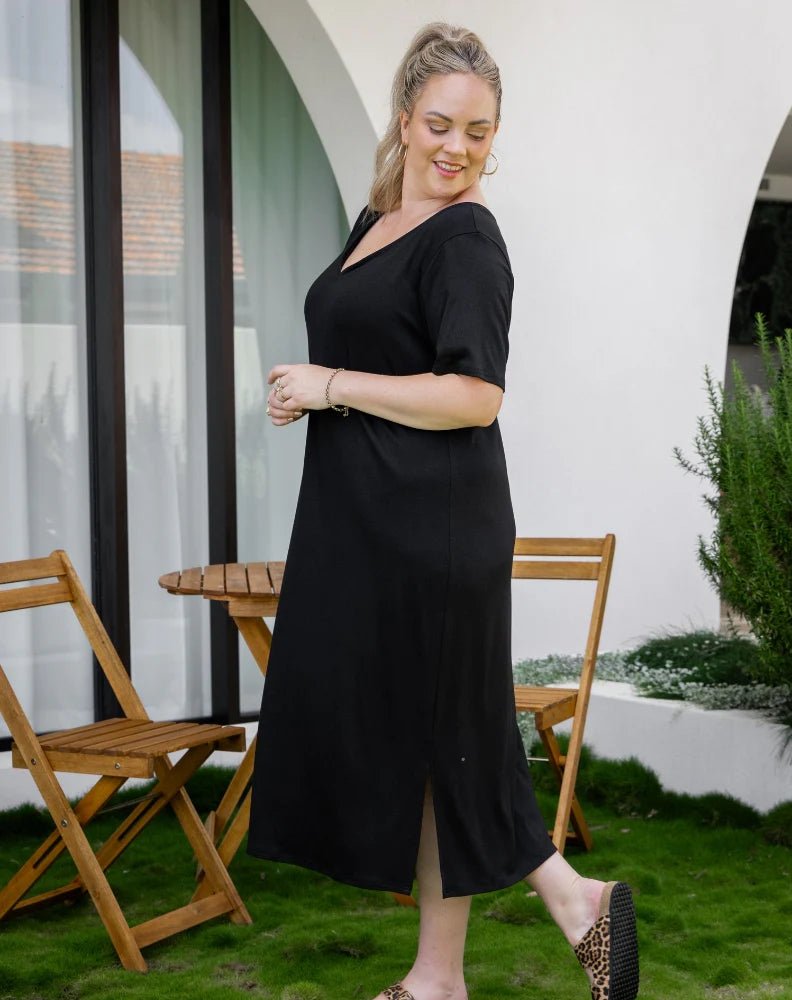 Harper Slip Dress (Black) - Something For Me​​