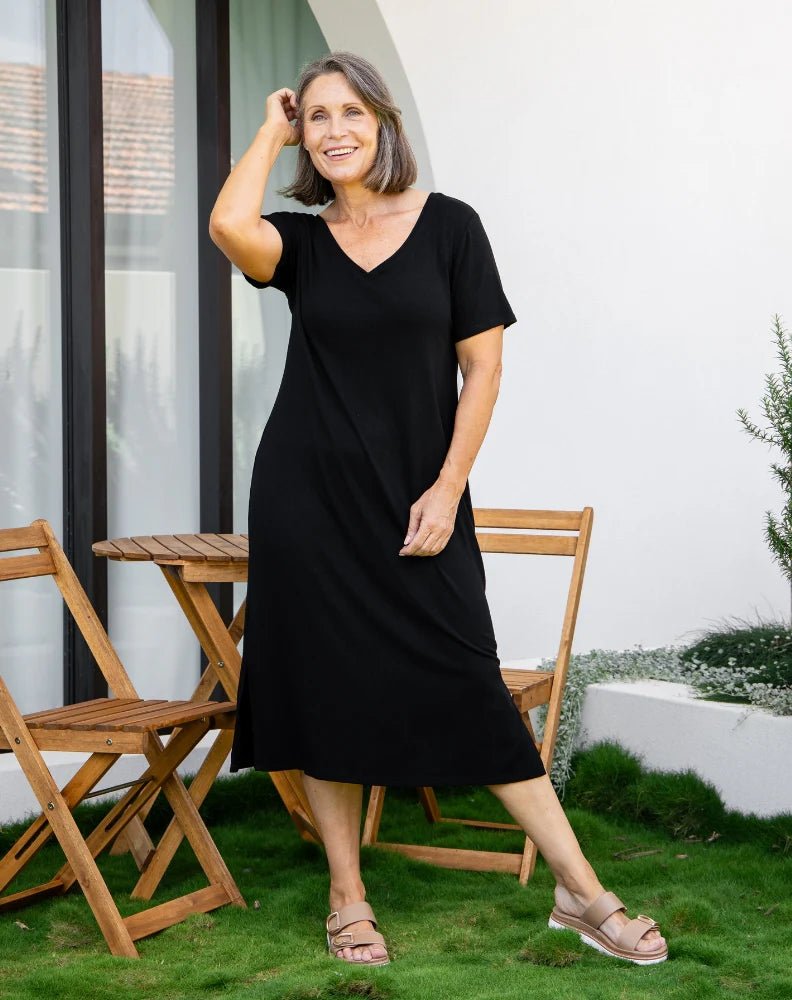 Harper Slip Dress (Black) - Something For Me​​