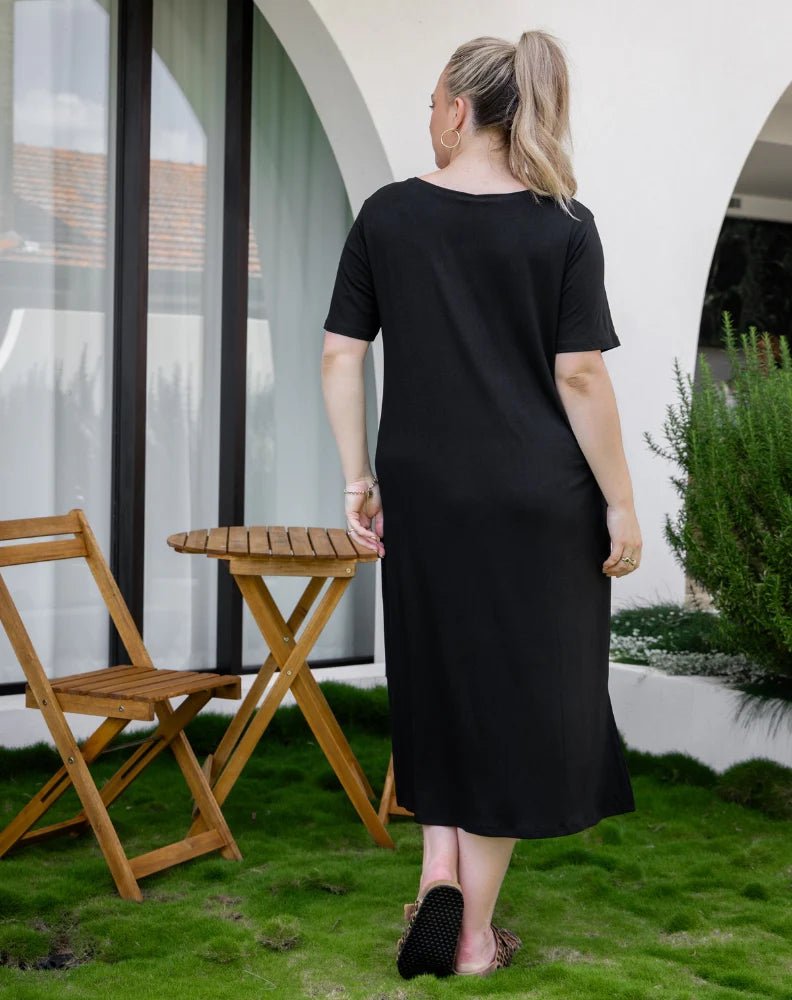 Harper Slip Dress (Black) - Something For Me​​