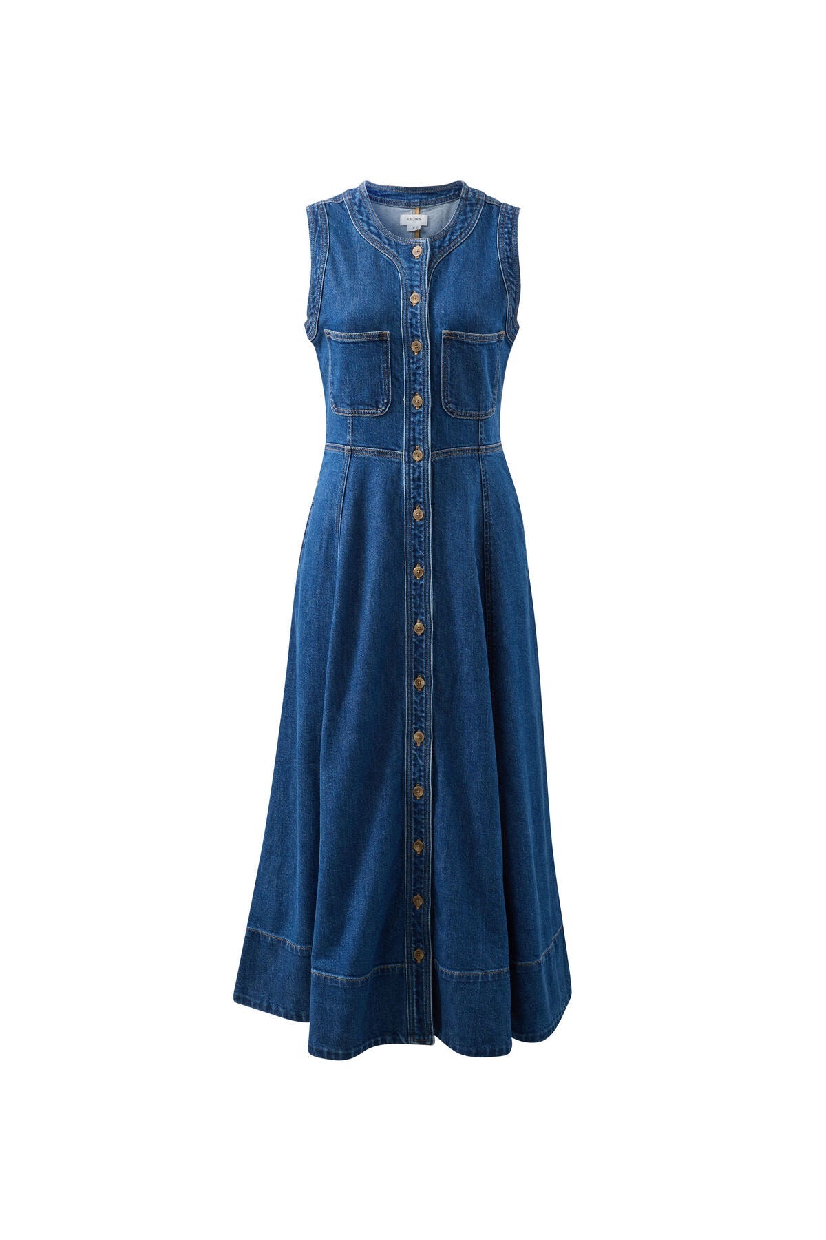 Hazel Sleeveless Midi Shirt Dress (Caspian Blue) - Something For Me​​