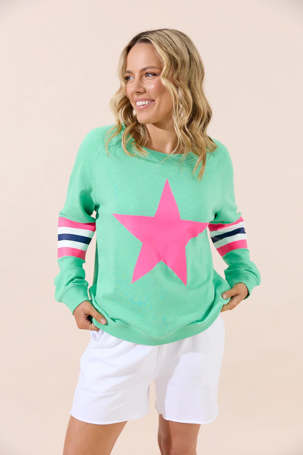 Holiday Sweater (Green/Pink Star) - Something For Me​​