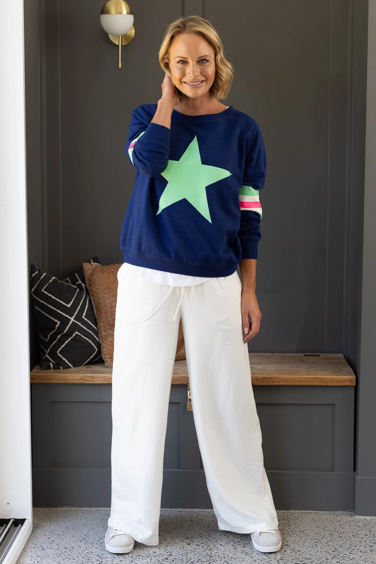 Holiday Sweater (Navy/Green) - Something For Me​​