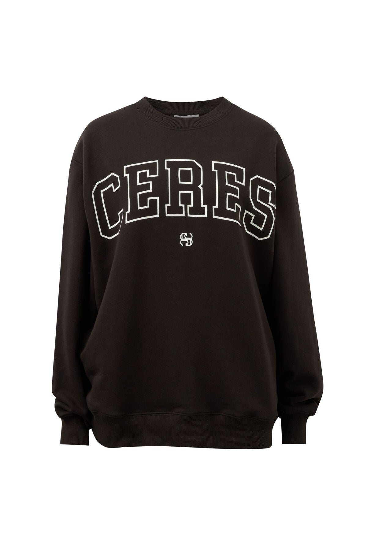 Isla Oversized Slouchy Crew (Phantom/White Heritage Outline) - Something For Me​​