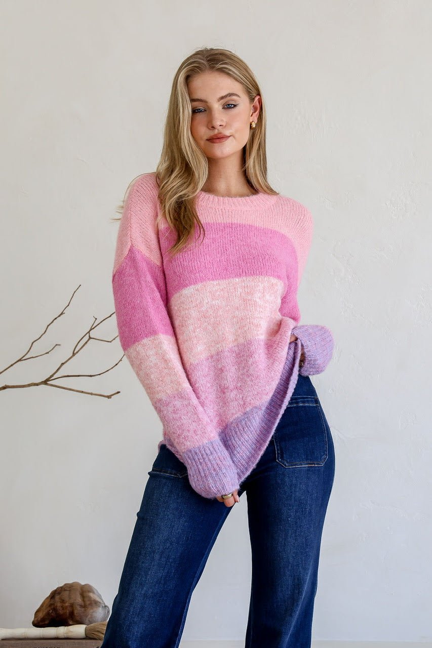 Jane Knit Jumper (Pink/Lilac) - Something For Me​​