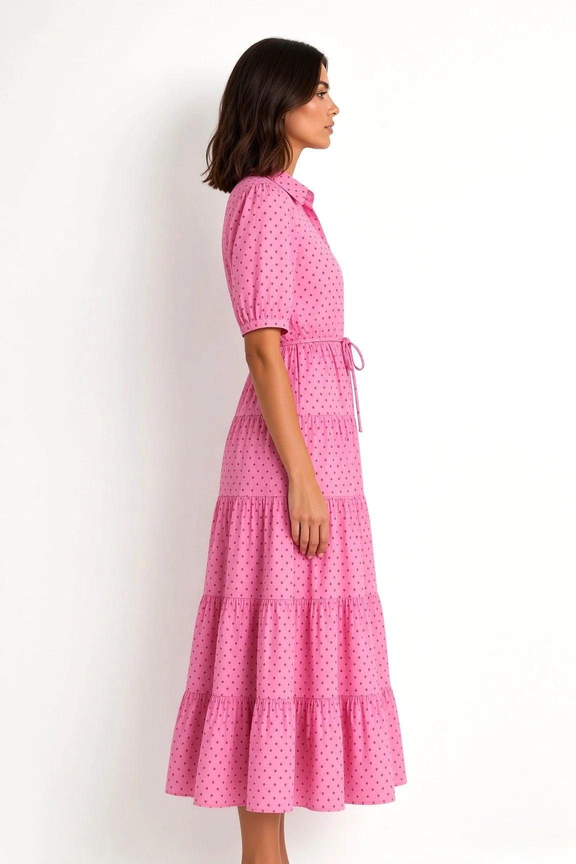 Jane Linen Dress (Red Square) - Something For Me​​