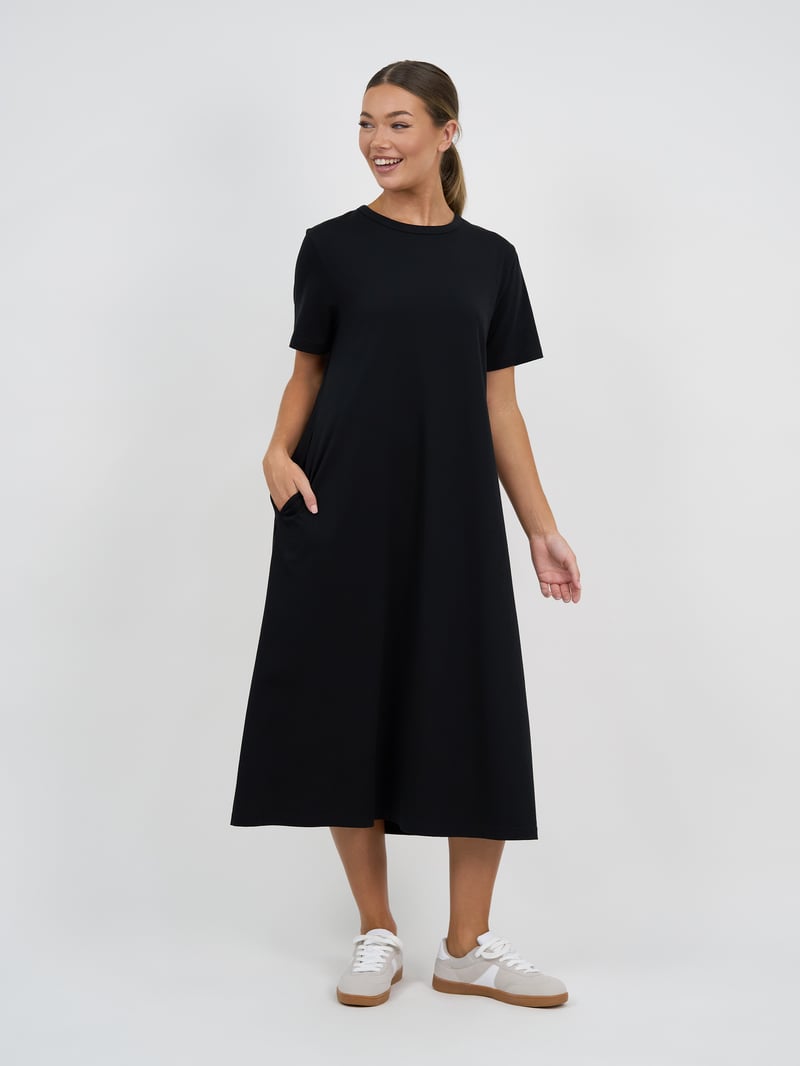 Jersey Stripe Dress (Black) - Something For Me​​