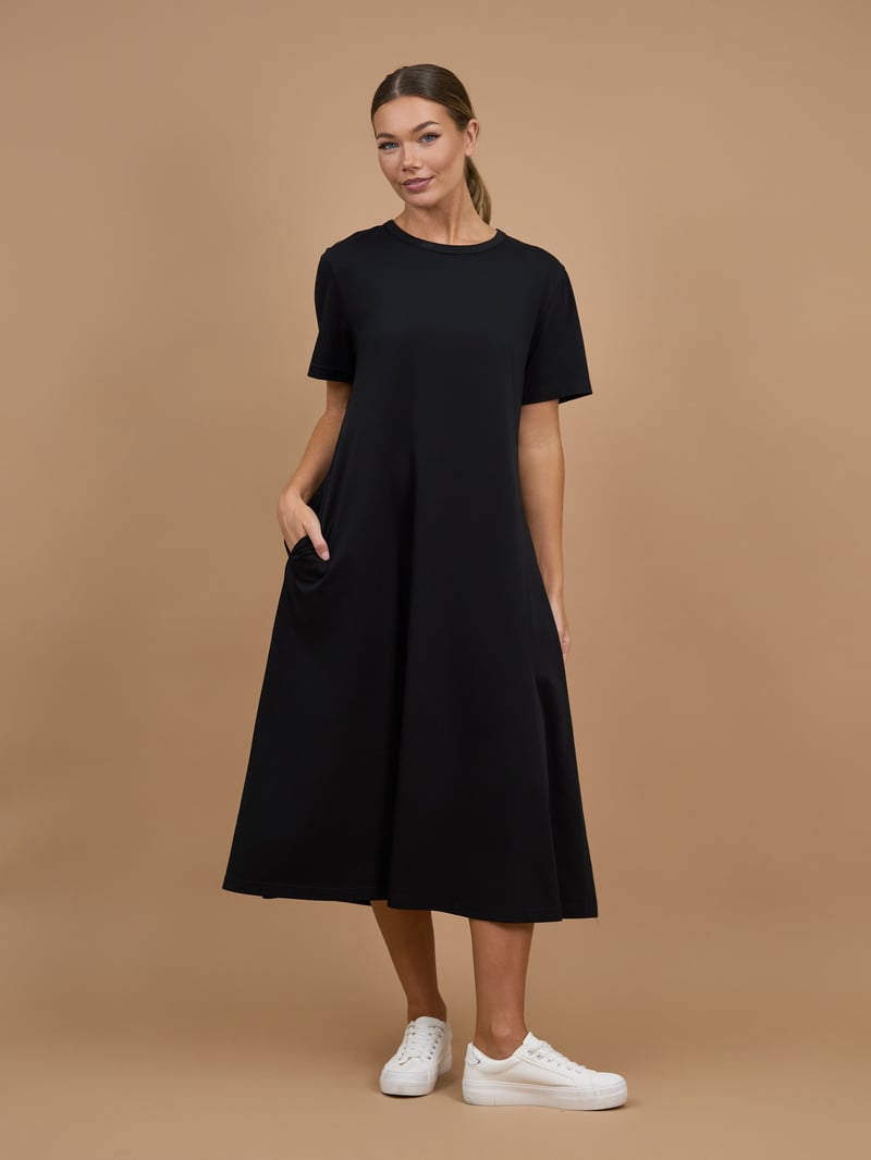 Jersey Stripe Dress (Black) - Something For Me​​