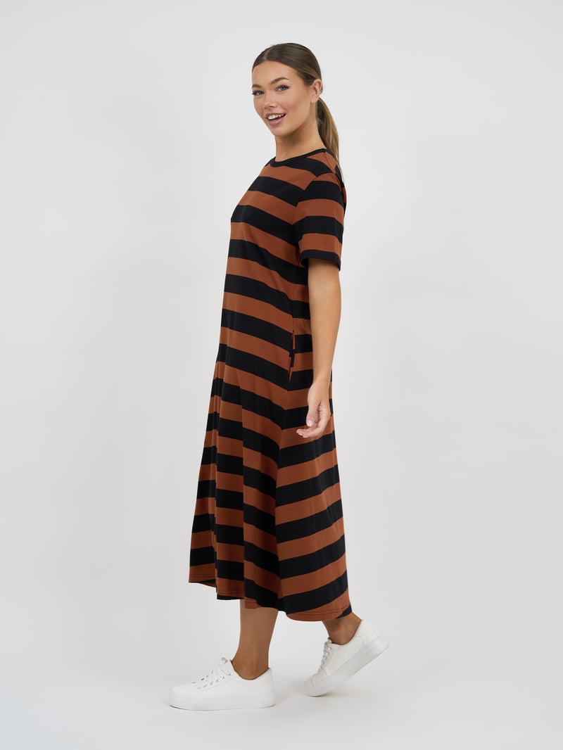 Jersey Stripe Dress (Chocolate) - Something For Me​​