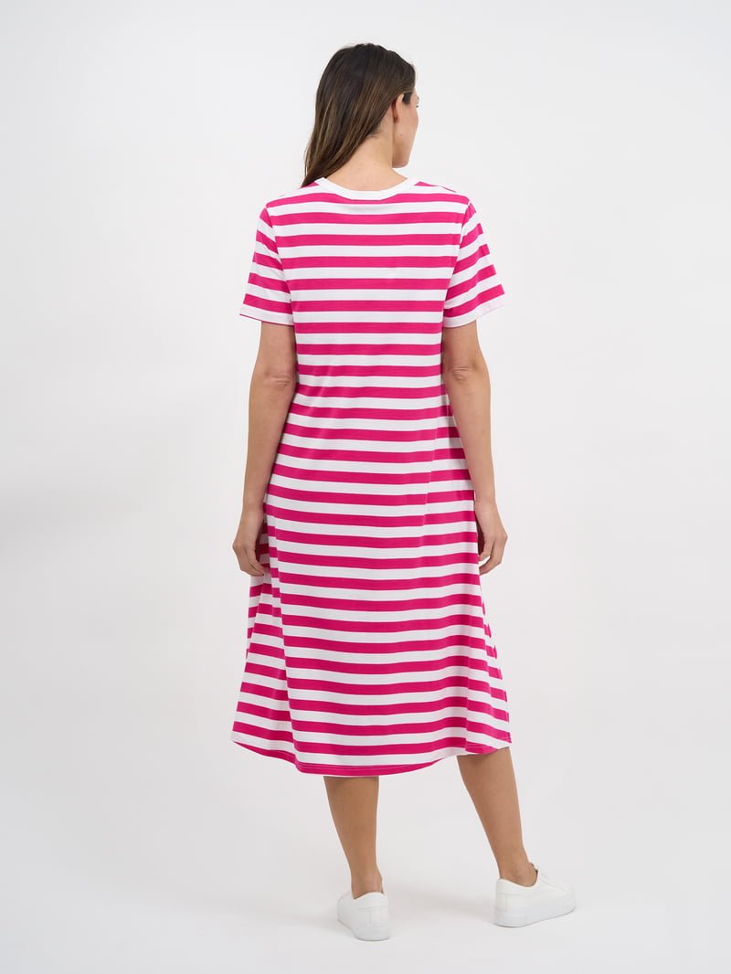Jersey Stripe Dress (Hot Pink/White) - Something For Me​​