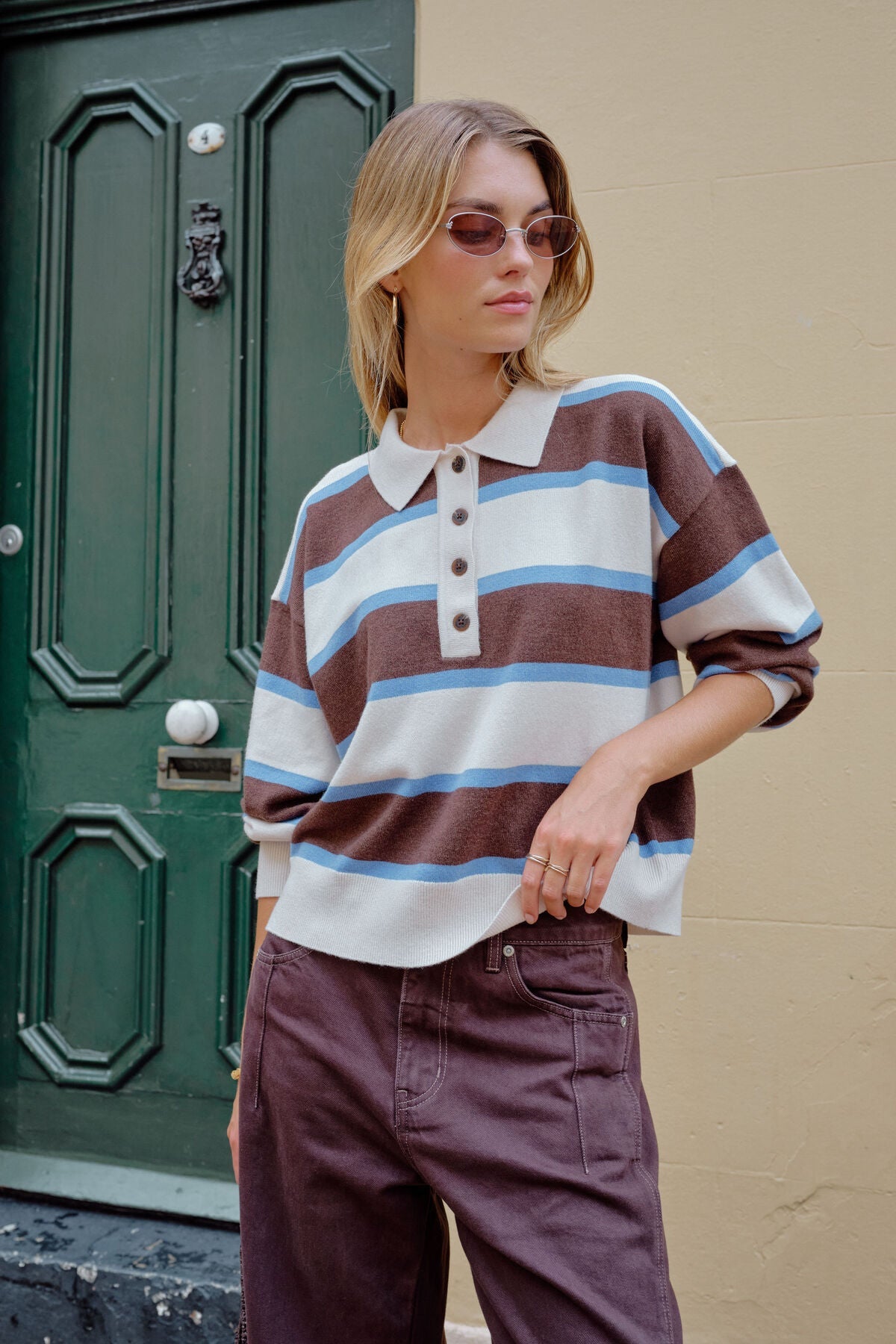 Jessa Rugby Knit (Chocolate Stripe) - Something For Me​​