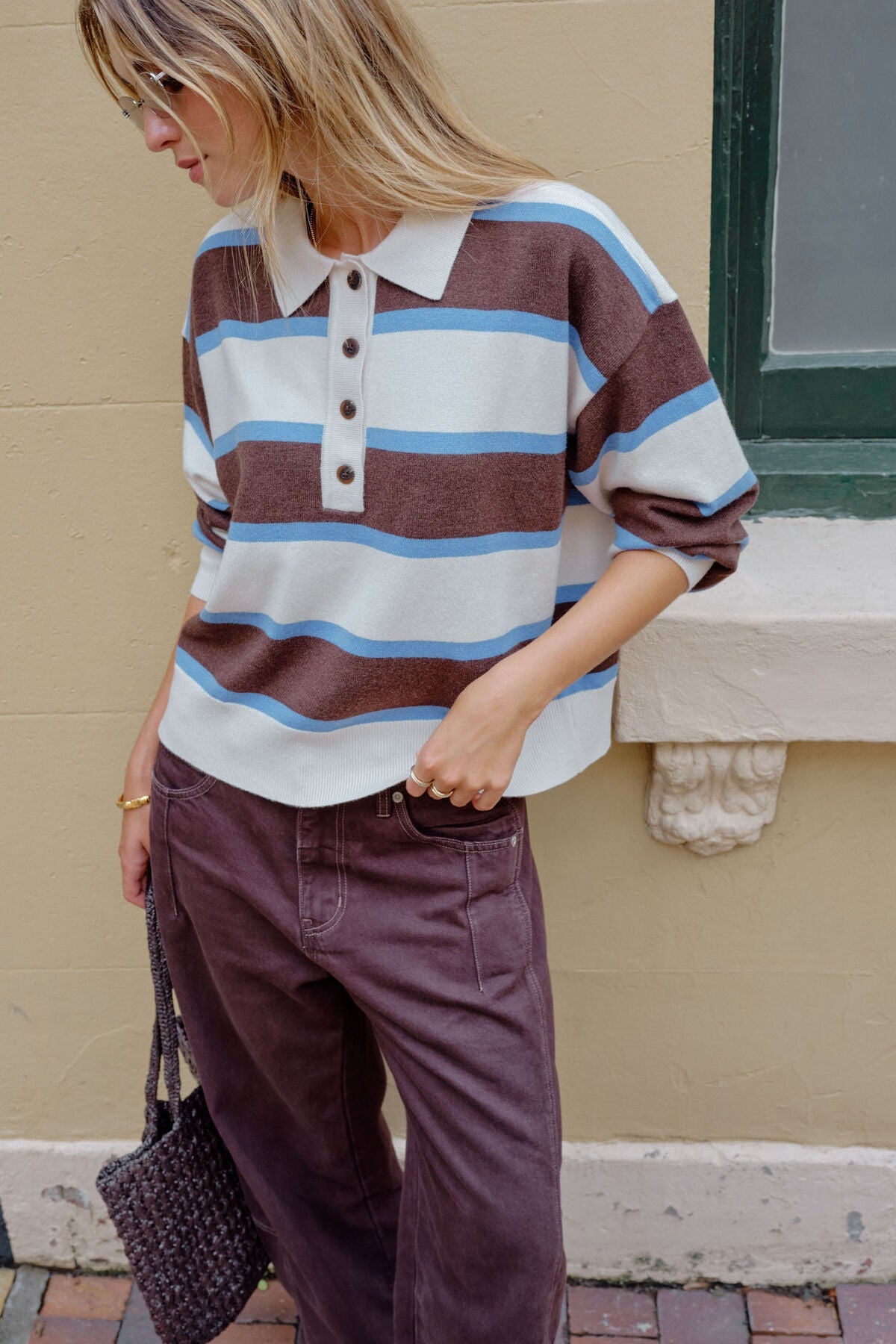 Jessa Rugby Knit (Chocolate Stripe) - Something For Me​​