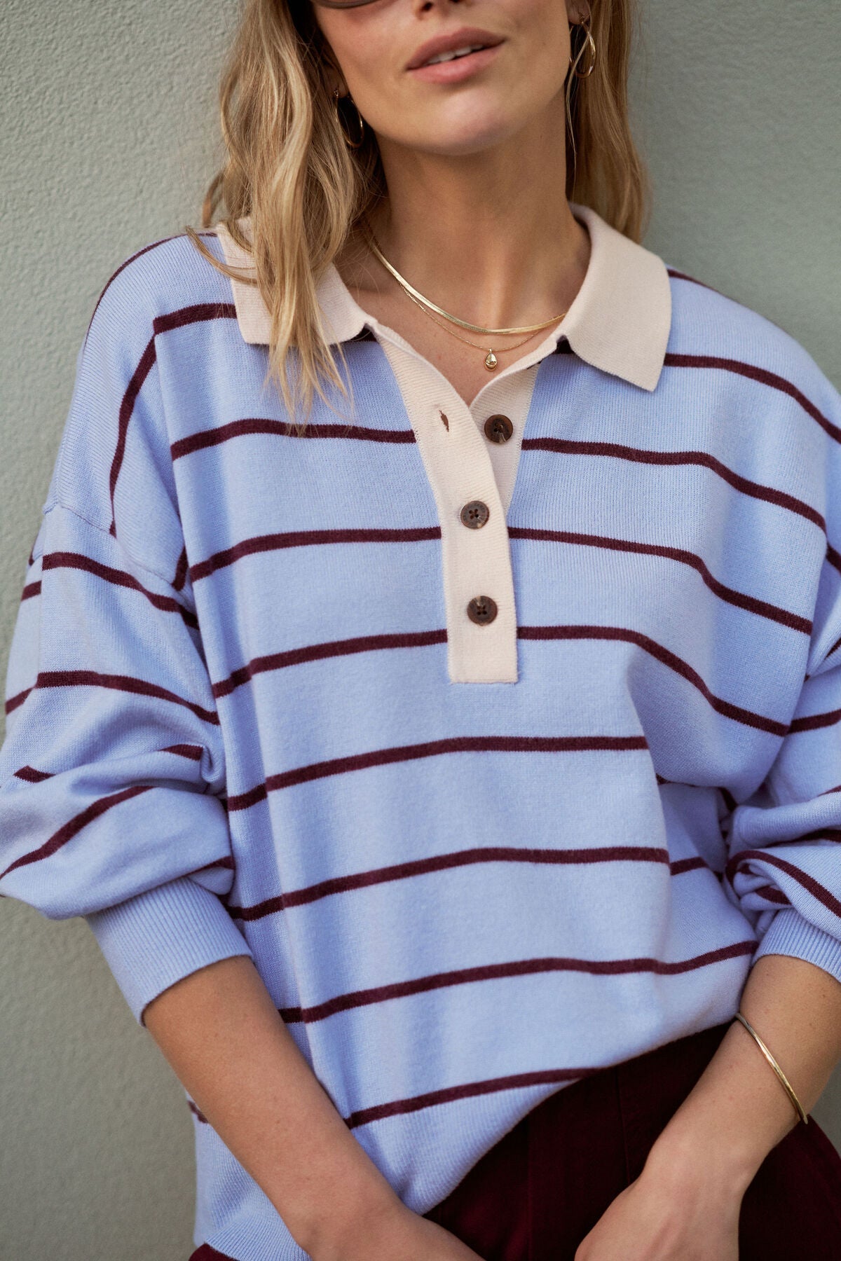 Jessa Rugby Knit (Sky Blue Stripe) - Something For Me​​