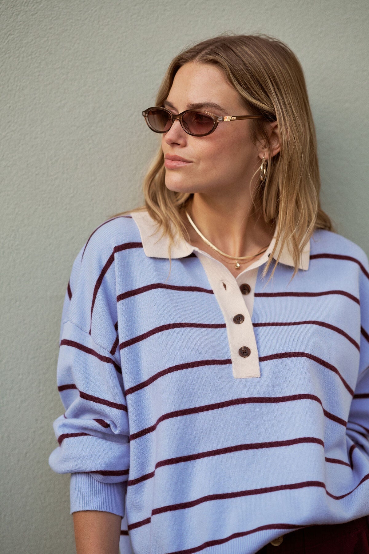 Jessa Rugby Knit (Sky Blue Stripe) - Something For Me​​