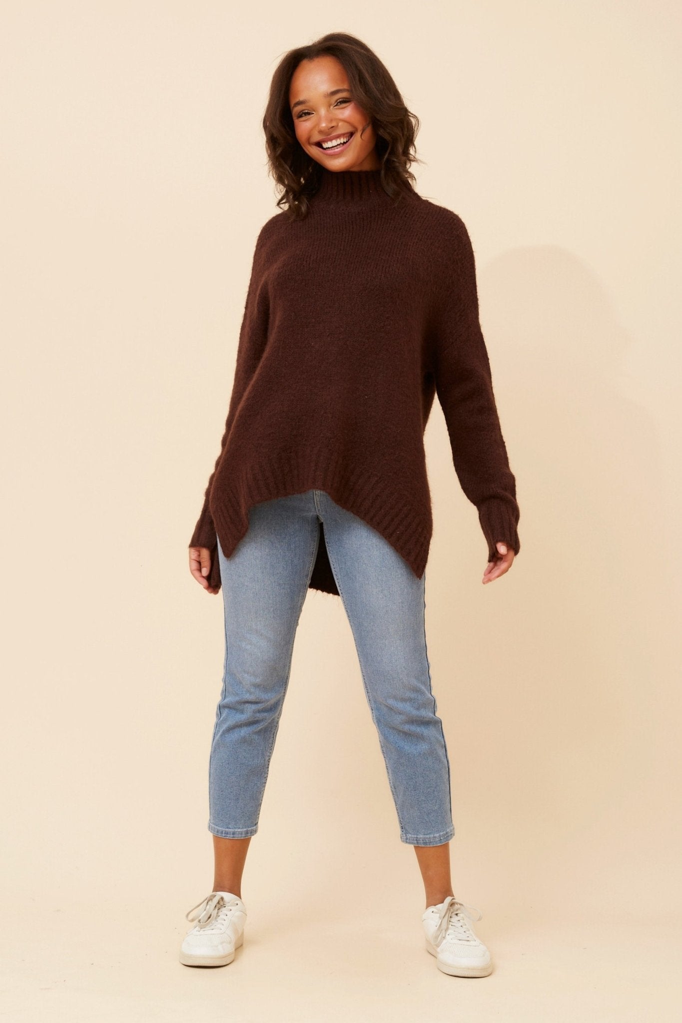 Juliana Wool Blend Pullover (Chocolate) - Something For Me​​