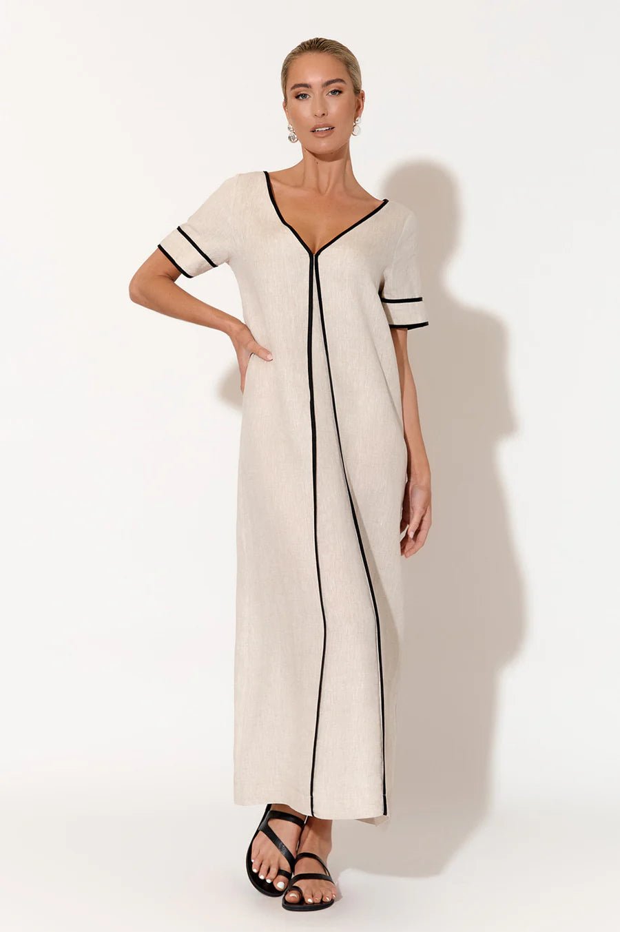 Juniper Contrast Maxi Dress (Natural) - Something For Me​​