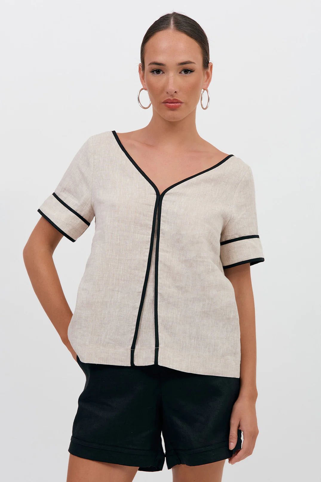Juniper Contrast Top (Natural) - Something For Me​​