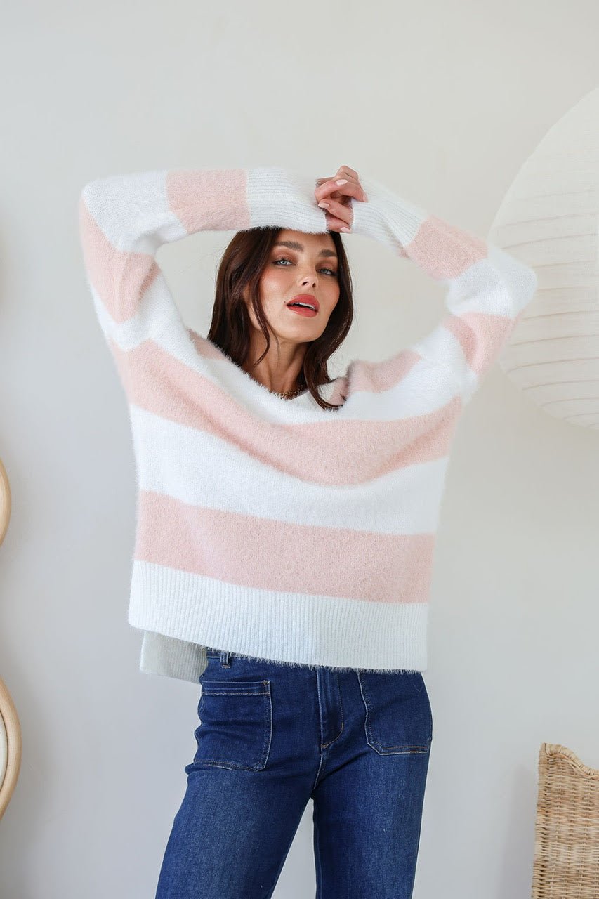 Kay Pullover Knit (Blush/Ivory) - Something For Me​​