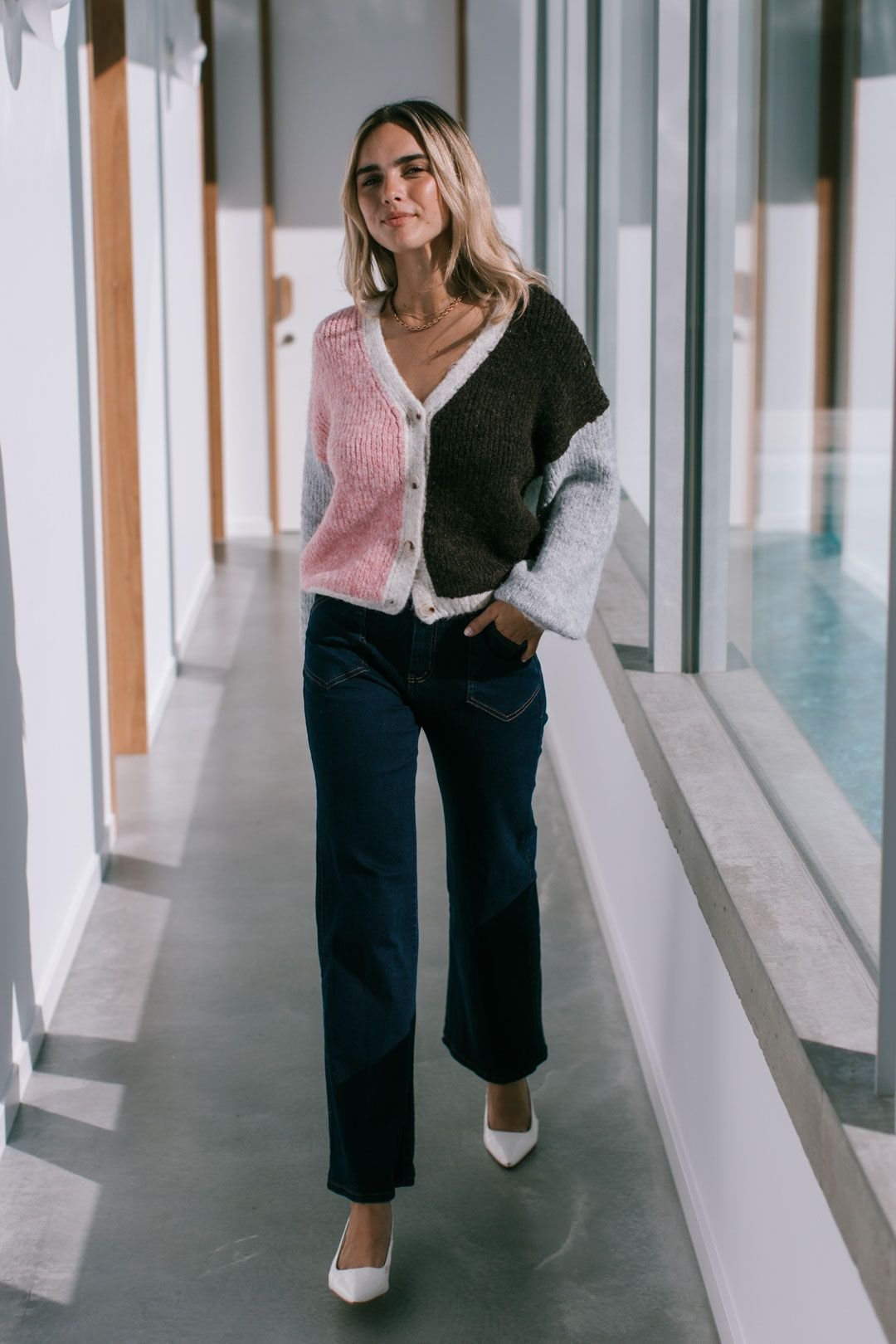 Kingsley Cardigan (Coffee/Pink) - Something For Me​​