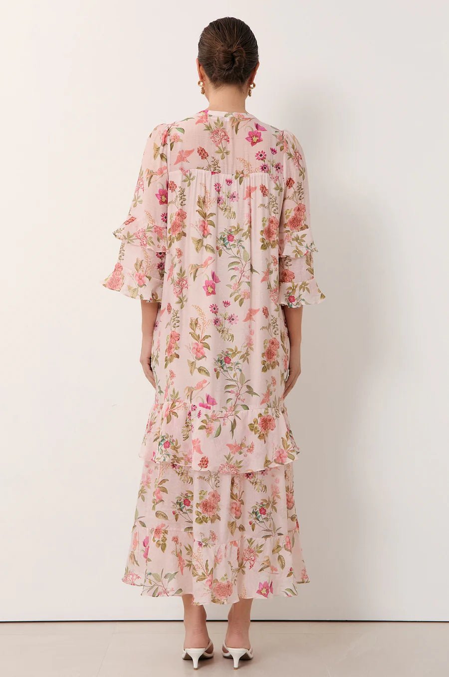 Larissa Frill 3/4 Sleeve Dress (Print)  - Something For Me​​