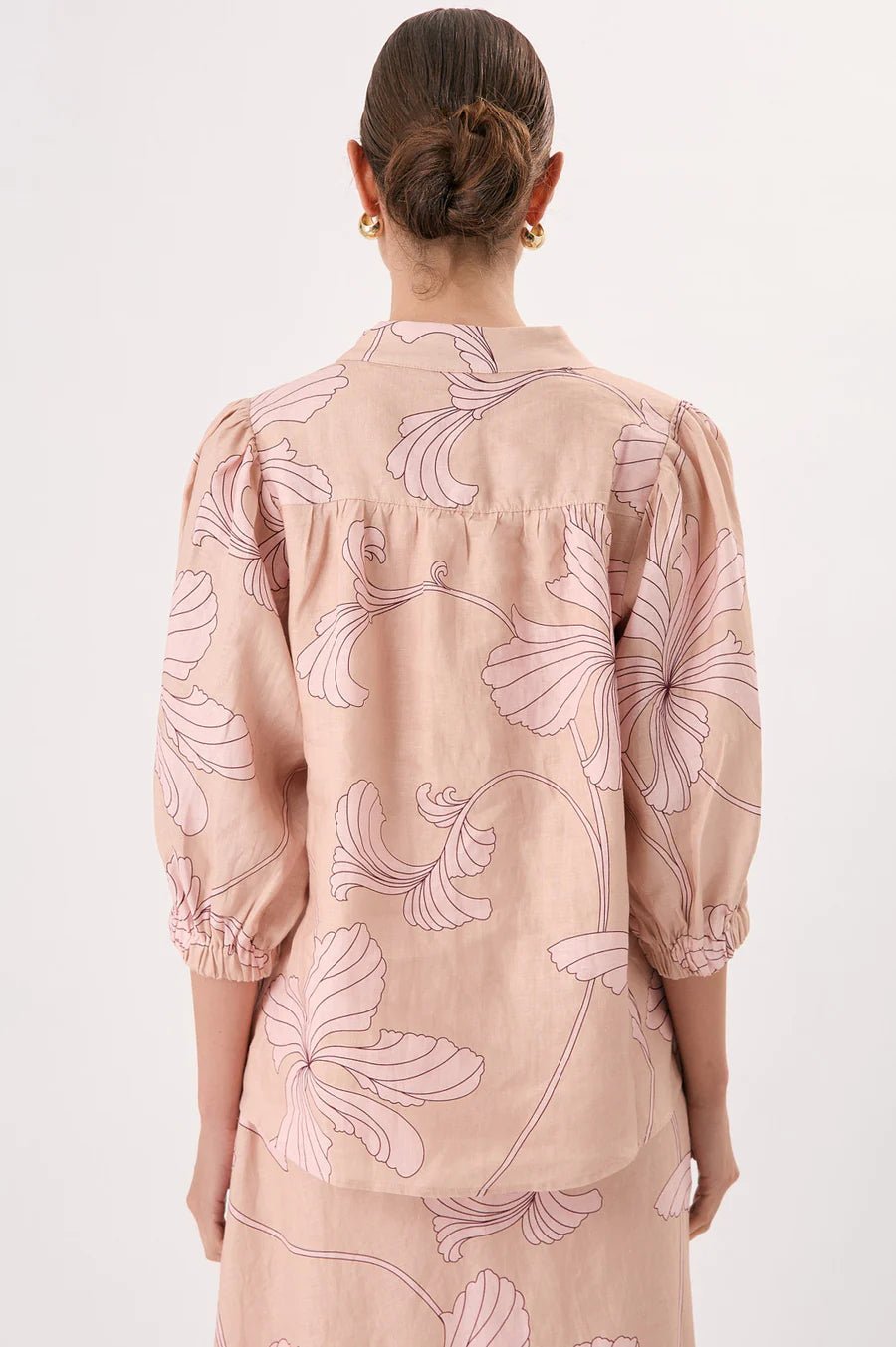 Lilian Salvador Print 3/4 Sleeve Shirt (Print) - Something For Me​​