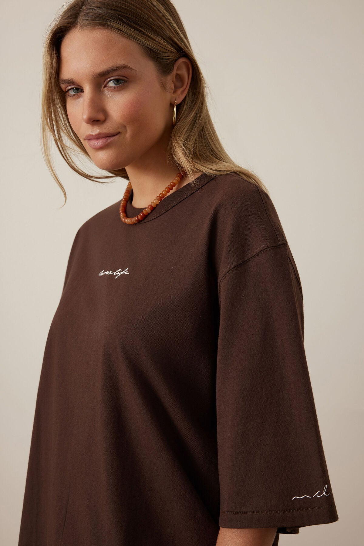 Liv Oversized Tee (Chocolate/Ceres Script) - Something For Me​​