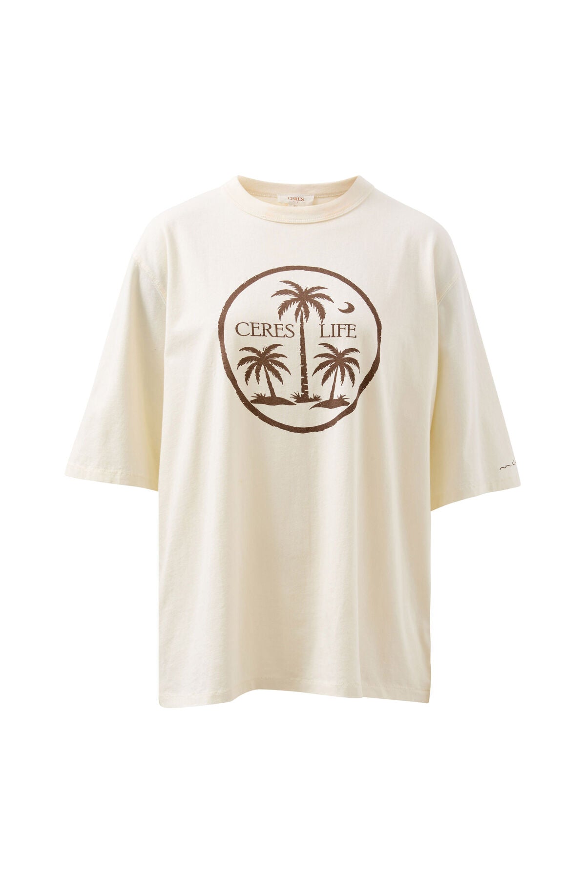 Liv Oversized Tee (Shell/Island Palms) - Something For Me​​