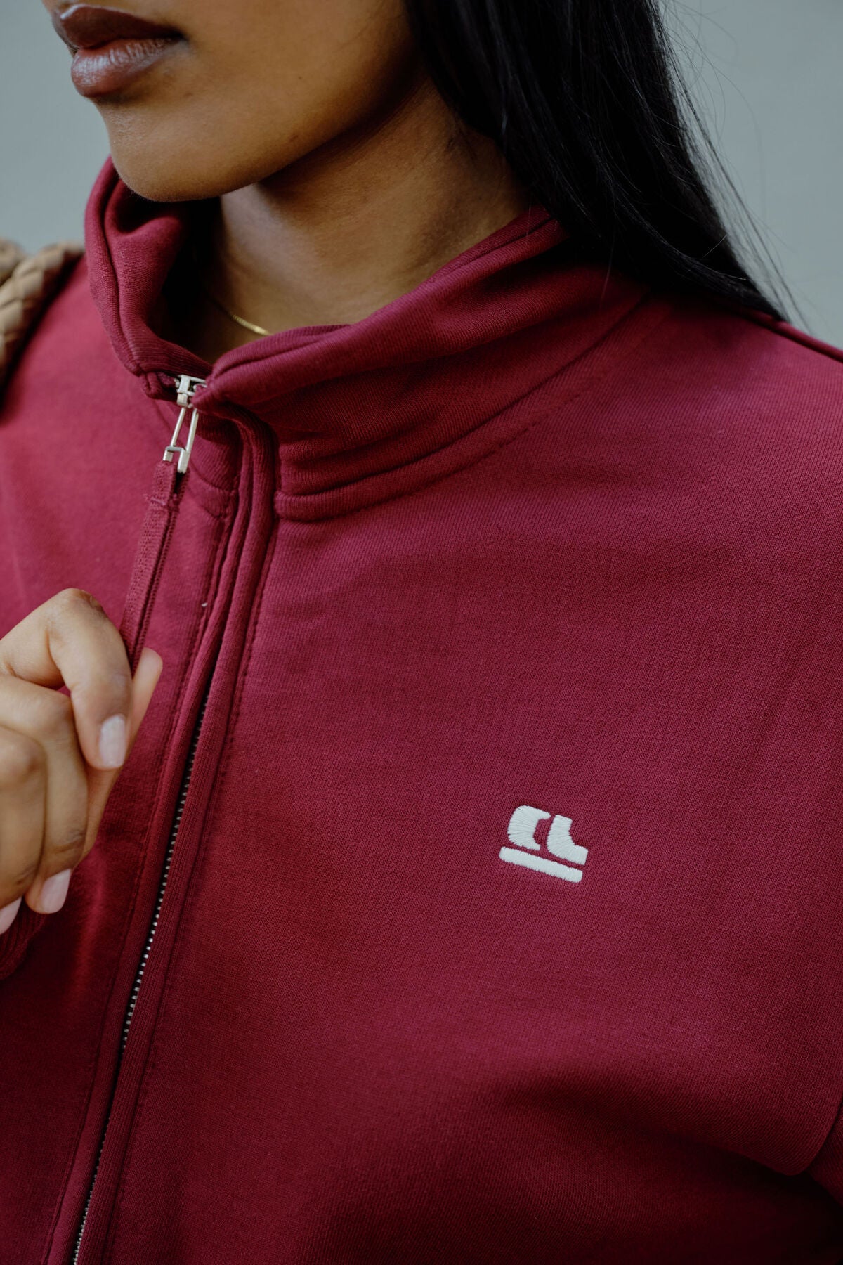 Lonny Oversized Half Zip Sweat (Burgundy) - Something For Me​​