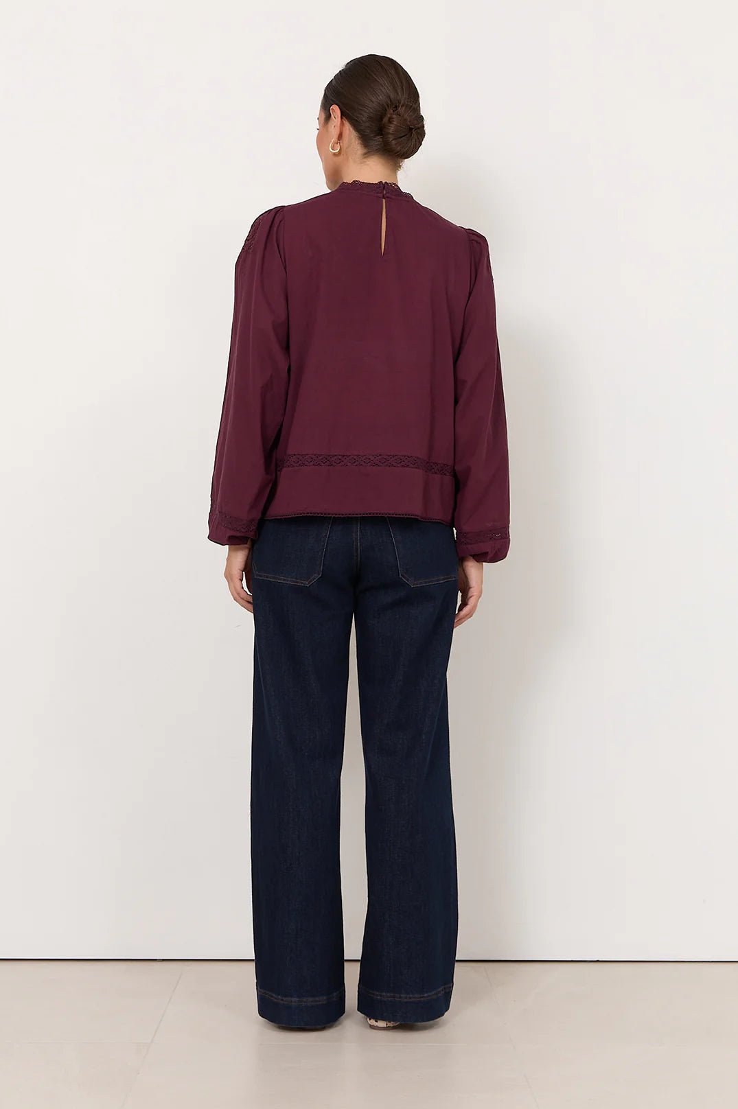 Lou Cut Out Lace Top (Grape) - Something For Me​​