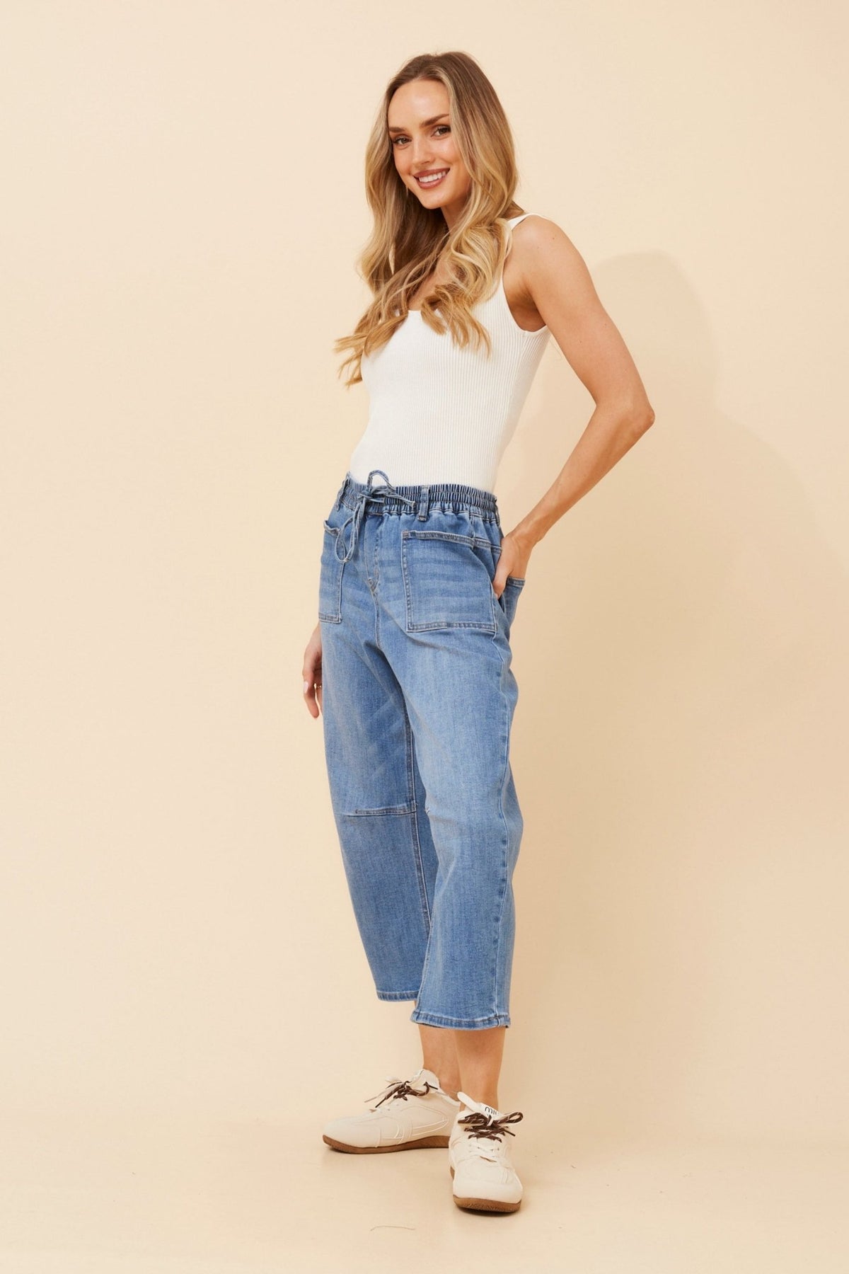 Luma Solid Denim Pants (Light Denim) - Something For Me​​
