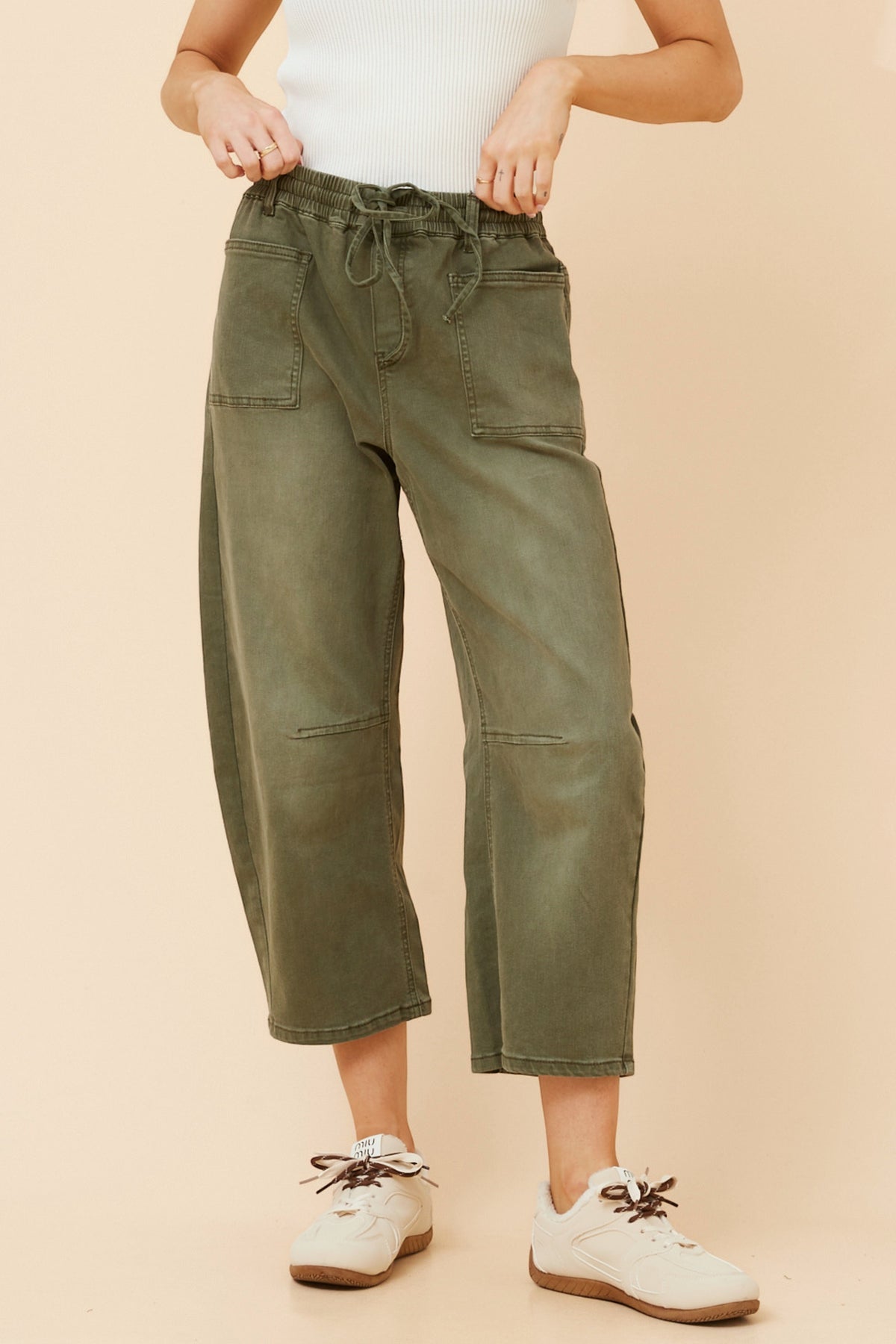 Luma Solid Denim Pants (Khaki)