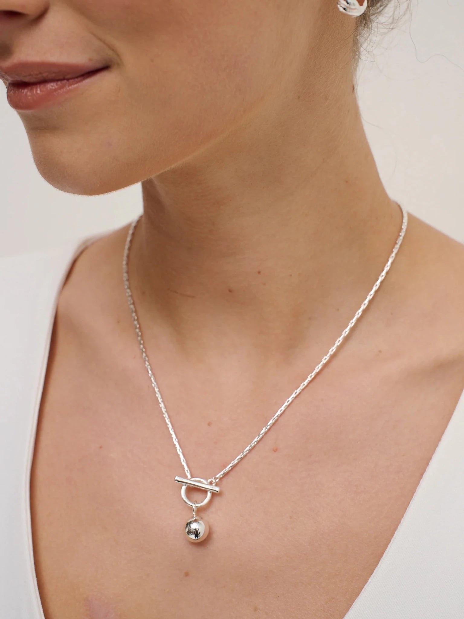 Luna Toggle Sterling Silver Plated Necklace - Something For Me​​