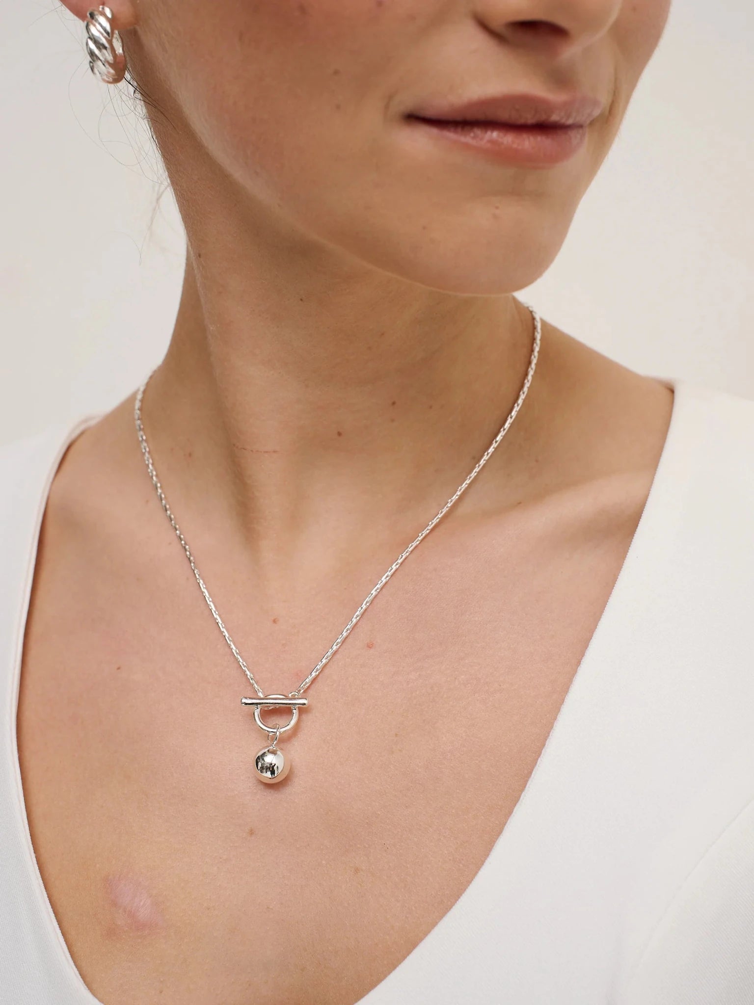 Luna Toggle Sterling Silver Plated Necklace - Something For Me​​