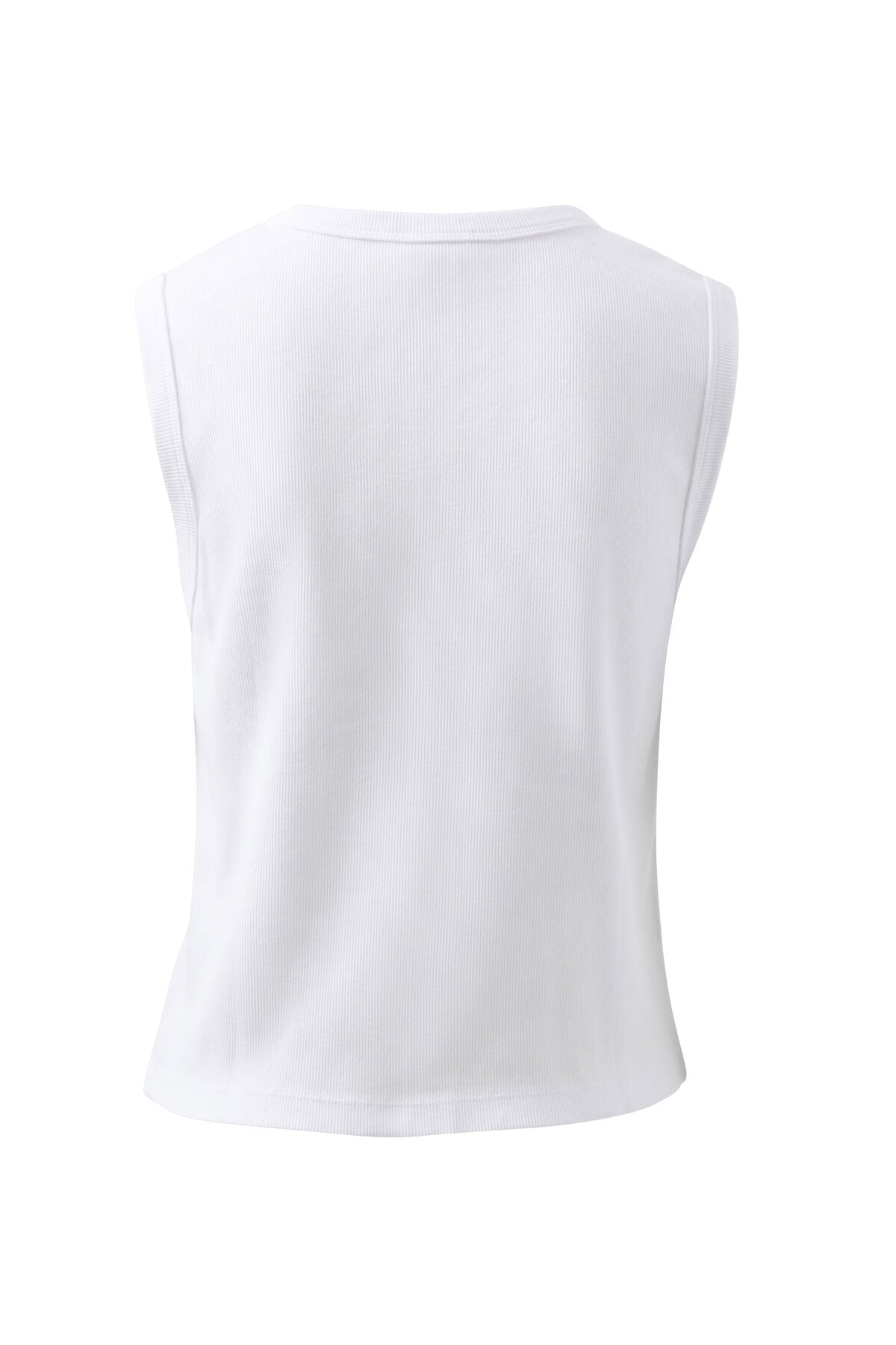Lyla Button Through Rib Tank (White) - Something For Me​​